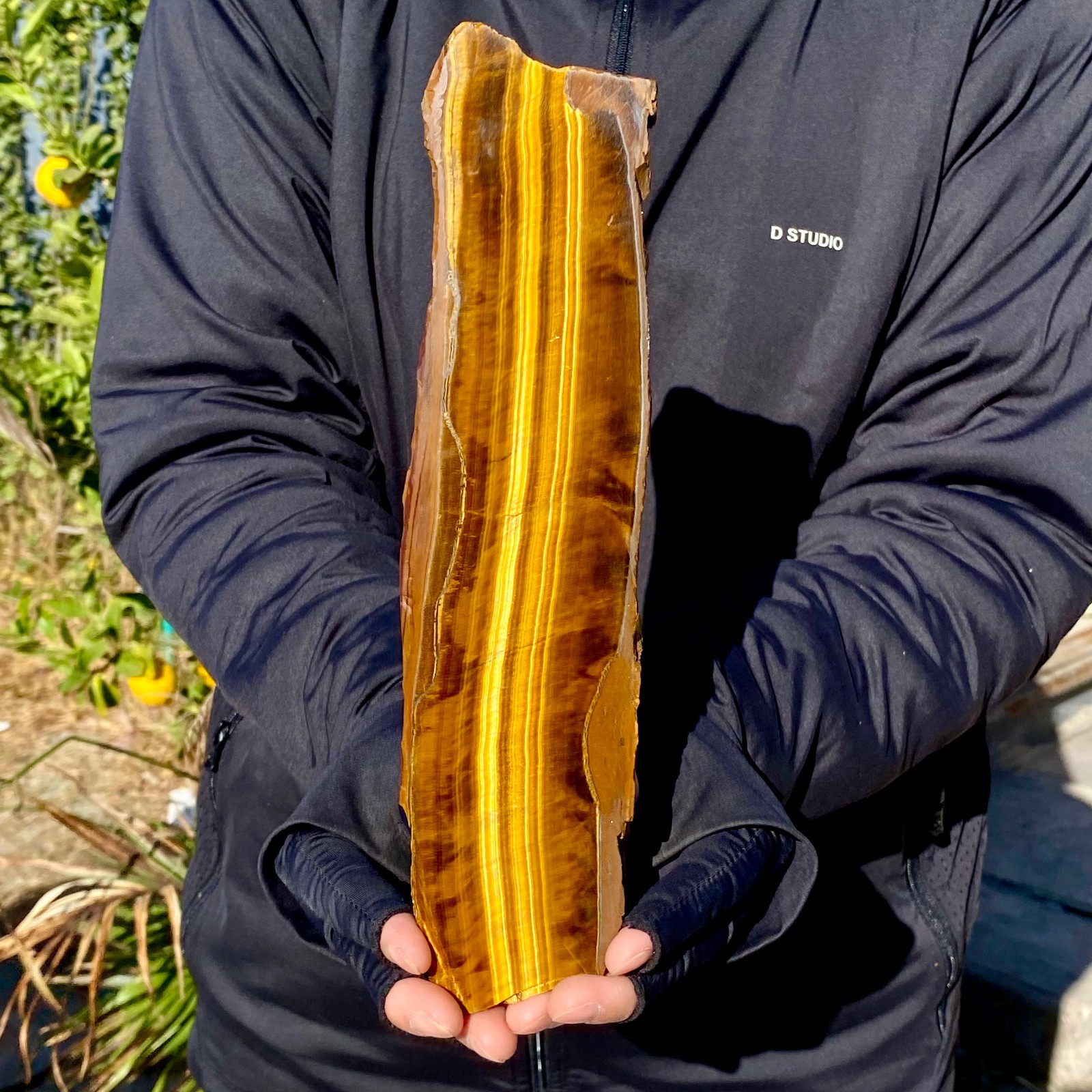 390G Natural Golden Tiger Eye Stone Flake Rough Mineral Specimen Quartz Crystal
