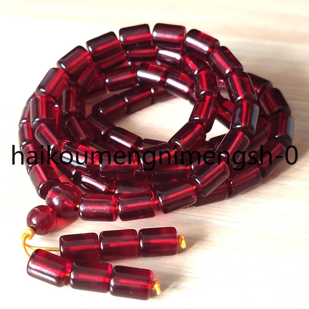 10mm Natural Red Amber Bead Prayer Mala Necklace 30inch