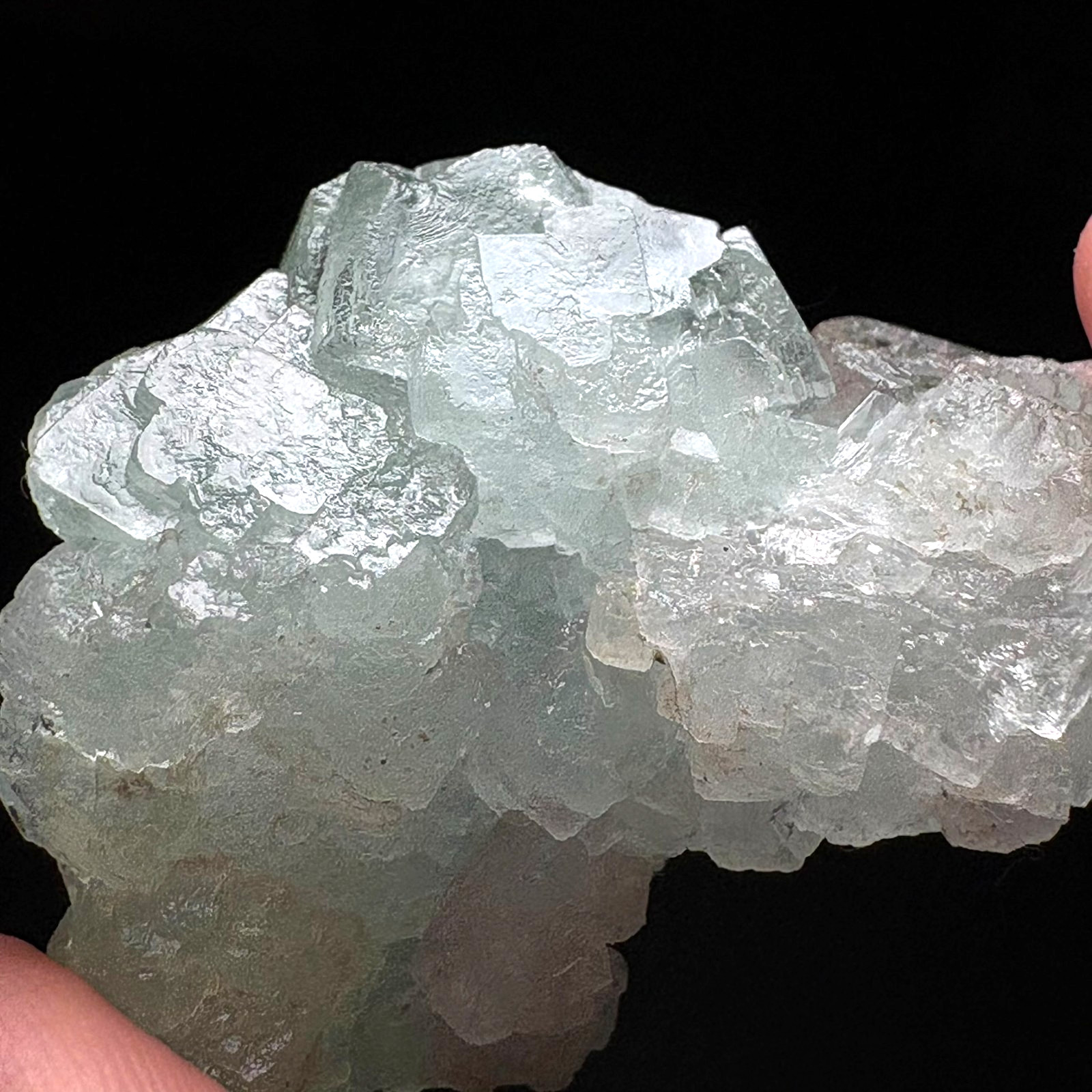 Natural Crystal Blue Cubic Fluorite Etched Marks Specimen Raw Mineral Healing