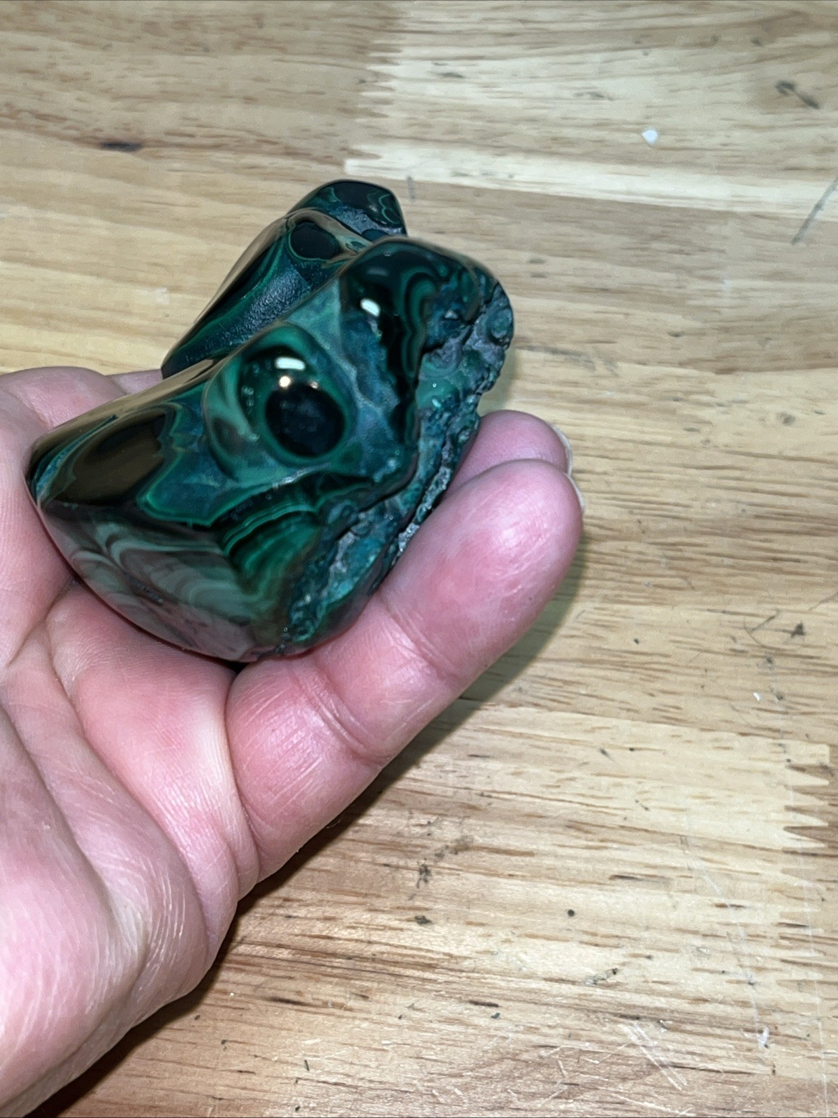 424g (15oz) 4”x2” Malachite Crystal Slab, Spiritual , Positive Energy, SHINY!