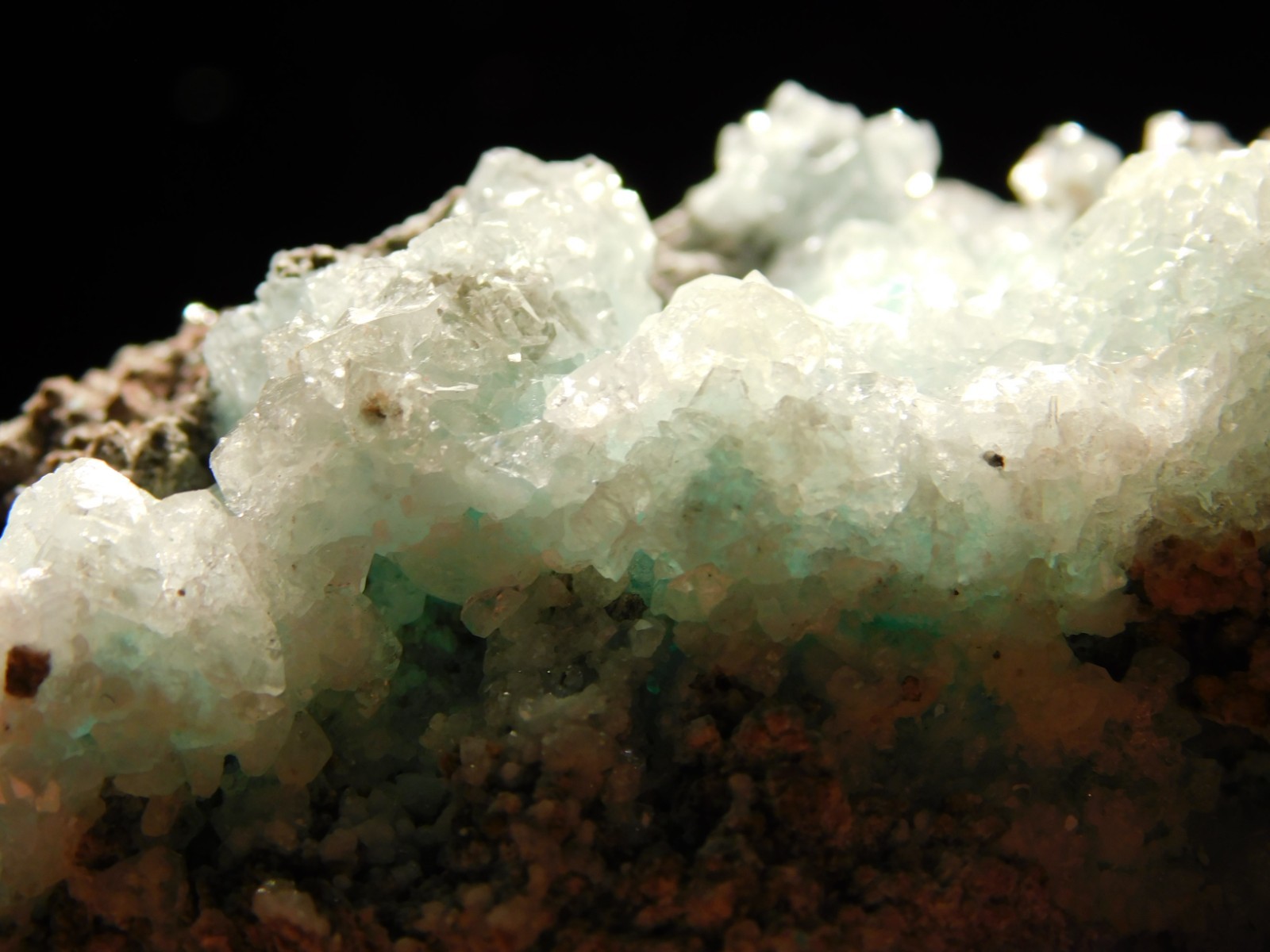 Light BLUE! CHRYSOCOLLA Cluster with Translucent Druzy Quartz Mexico 195gr