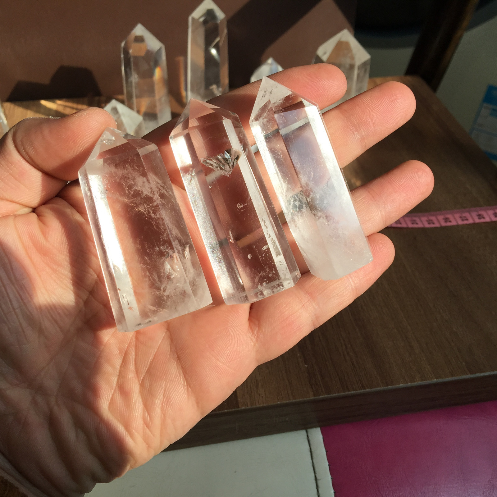 A lot natural clear quartz obelisk white crystal wand point healing random 2.2LB