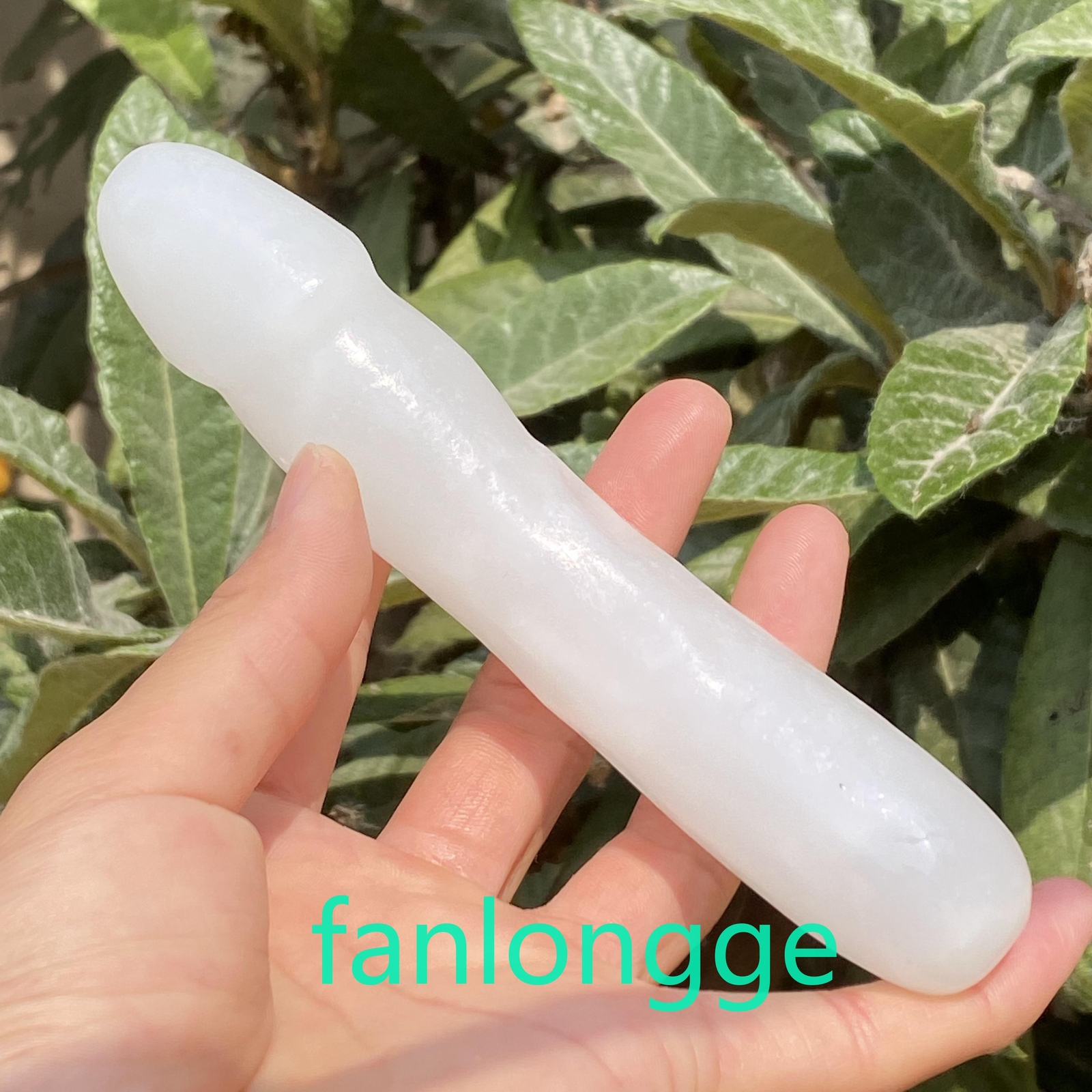 6in Natural White jade Male Penis Quartz Crystal Skull Massager scrub Gem 1PC