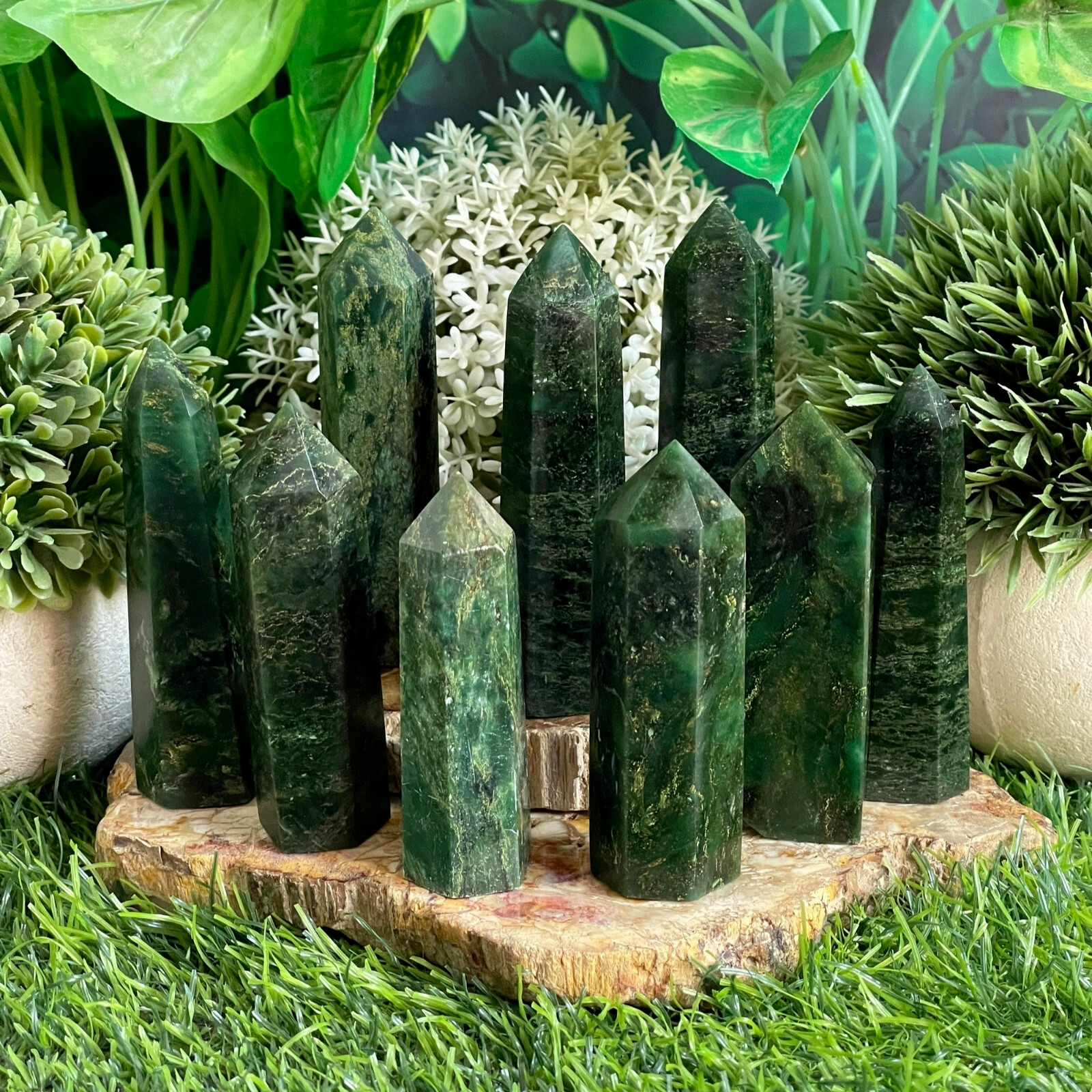 1 LB Wholesale Lot Natural Green Emerald Crystal Towers Healing Gemstone Points
