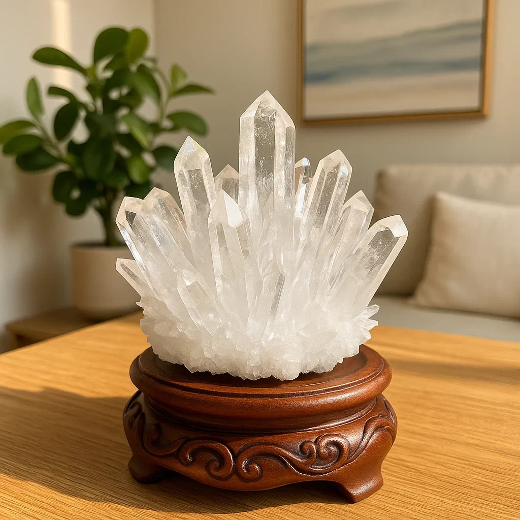 Natural Clear Quartz Cluster Crystal Healing Reiki Mineral Specimen Home Decor