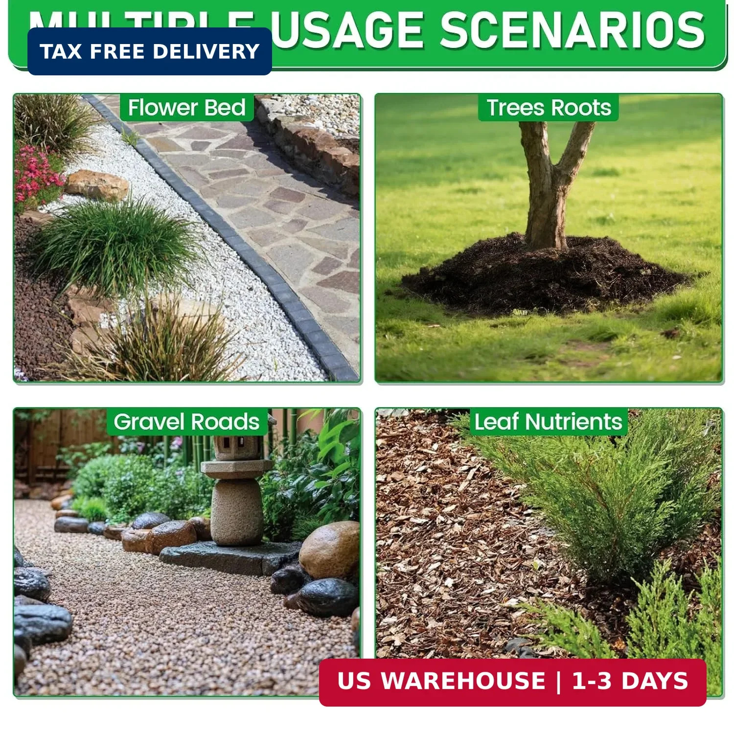 Mulch Glue for Landscaping, Rock Glue Pea Gravel 1.1 Gallon | Stones Binder, Lon