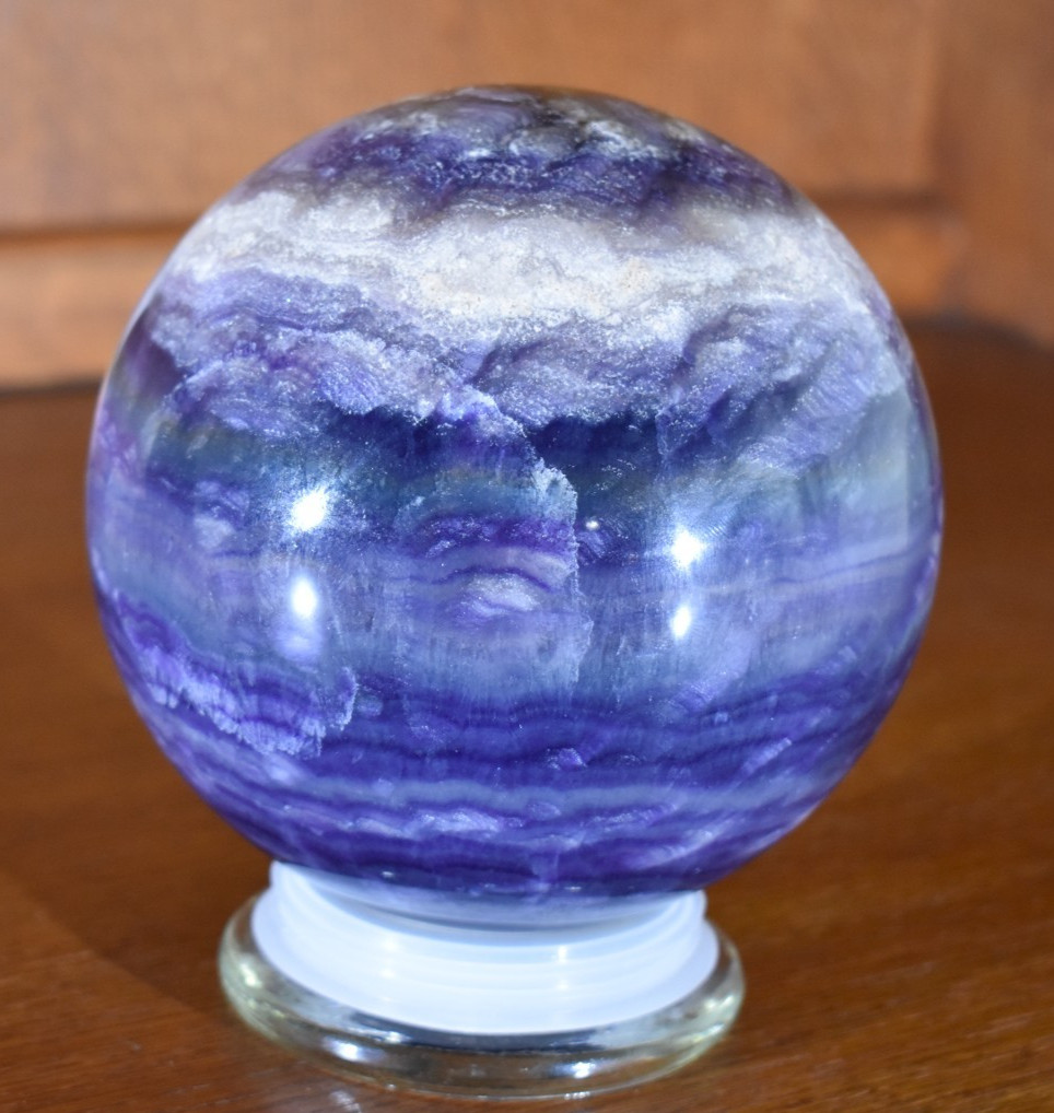 Purple Fluorite sphere 10 lb 8.8 OZ 143 mm