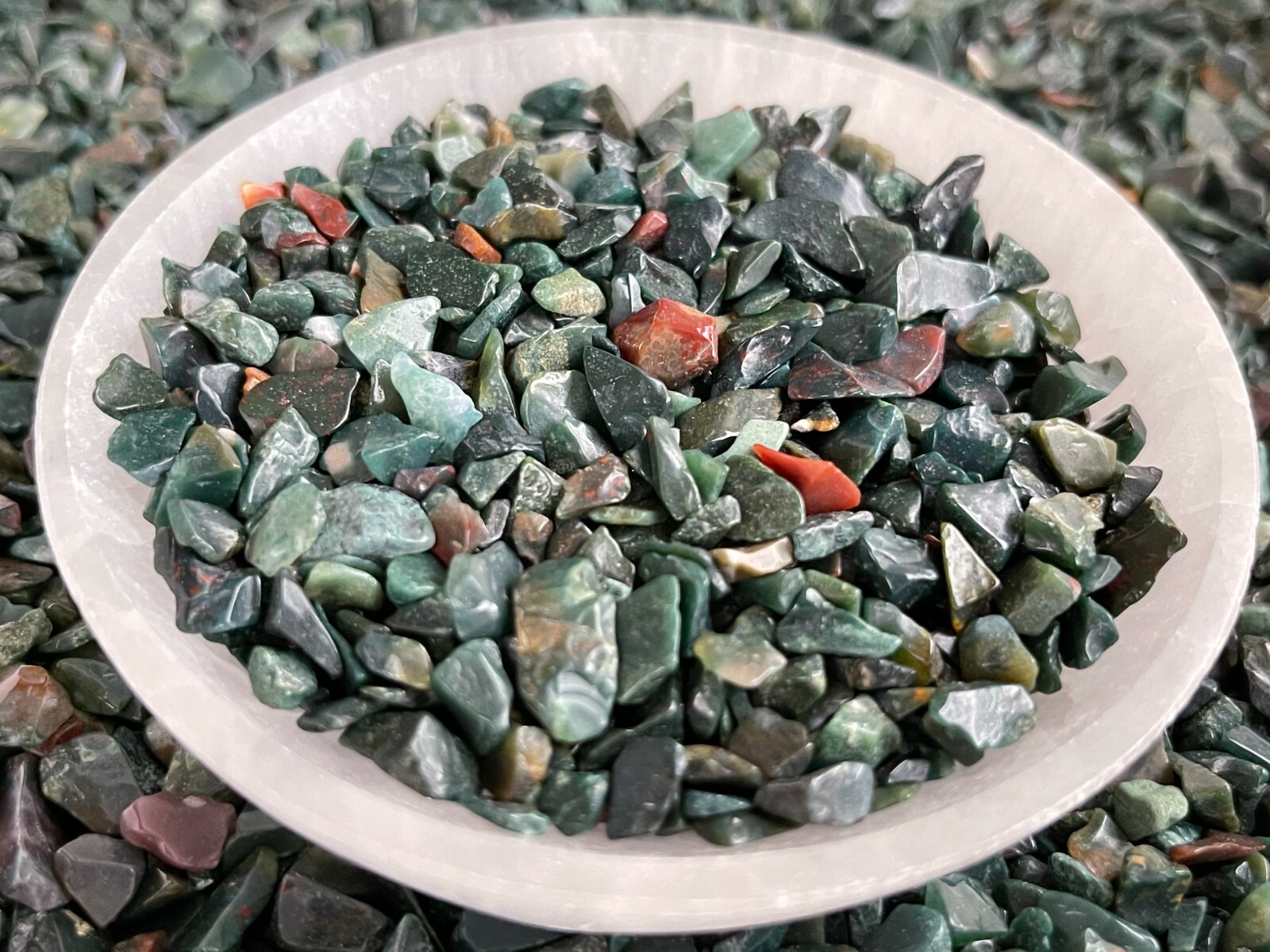Grade A++ Bloodstone Semi Tumbled Gemstone Mini Chips 5 – 8mm,Wholesale Bulk Lot