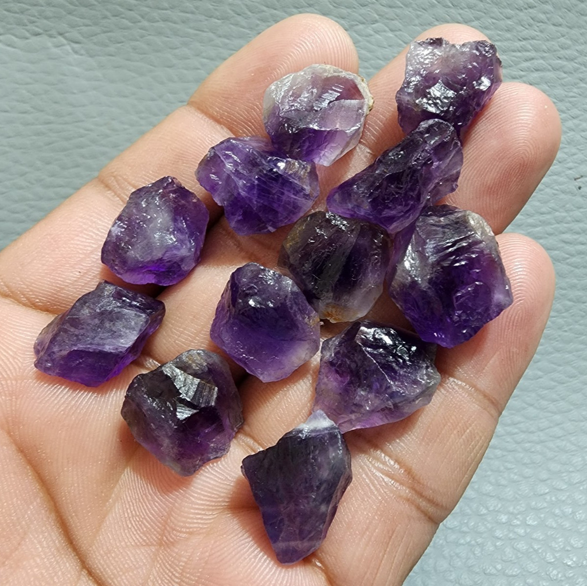 12 Pcs Excellent Purple Amethyst Rough Gemstone Raw Size 18-20 MM Crystal Rough