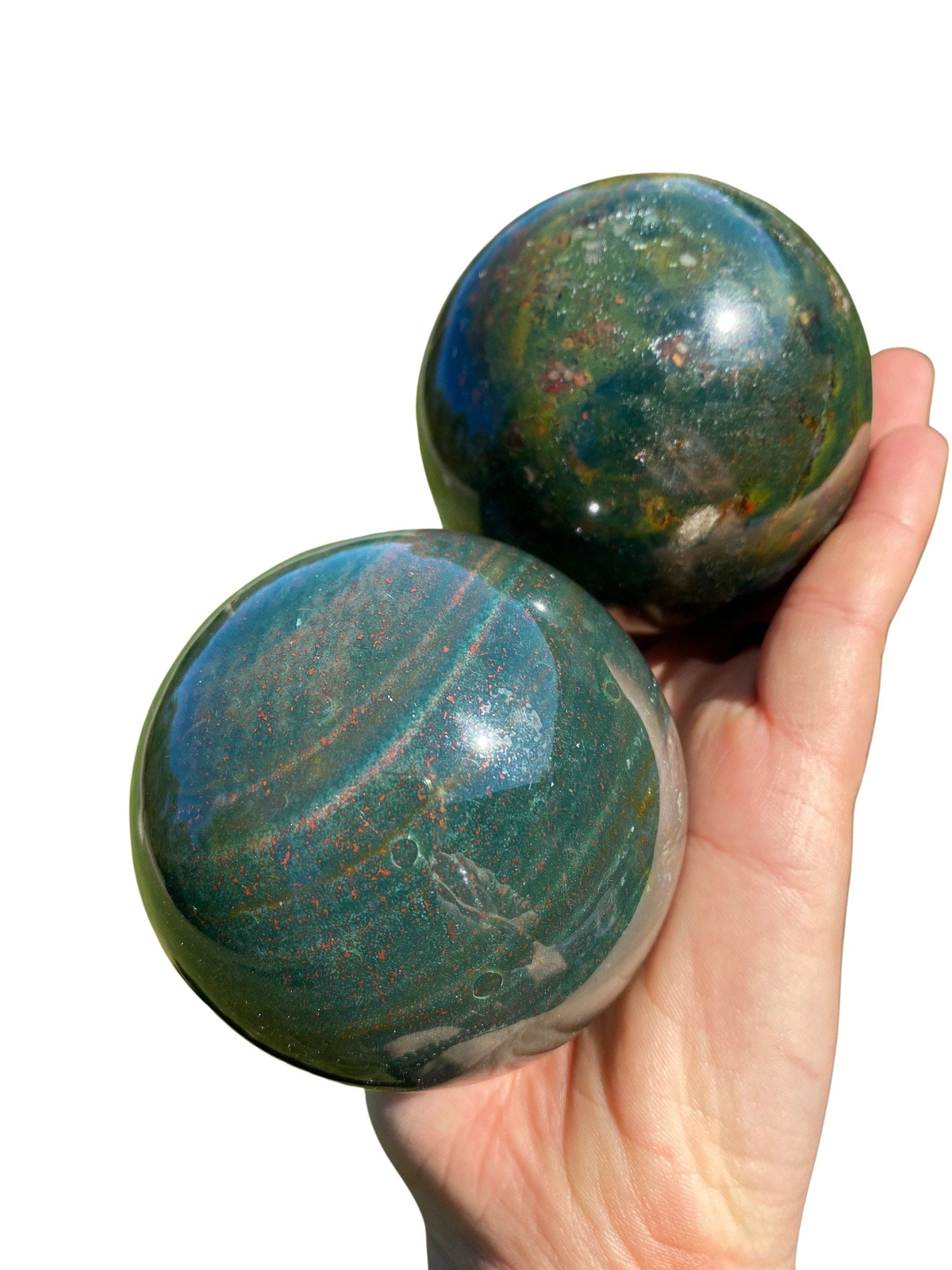 Bloodstone Sphere, Natural Bloodstone from India