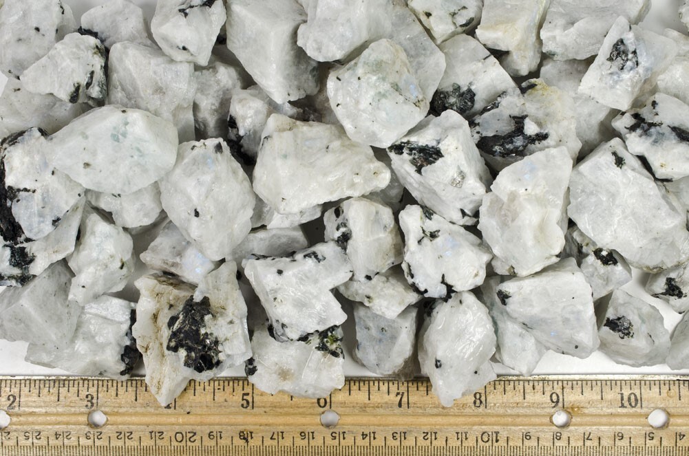 3 lbs Rainbow Moonstone Rough Stones – Natural Crystal Mineral Rock Tumbling