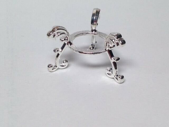 Clear Crystal Ball Sphere 60mm 2.3 inch With Silver Flower Stand in Gift Box