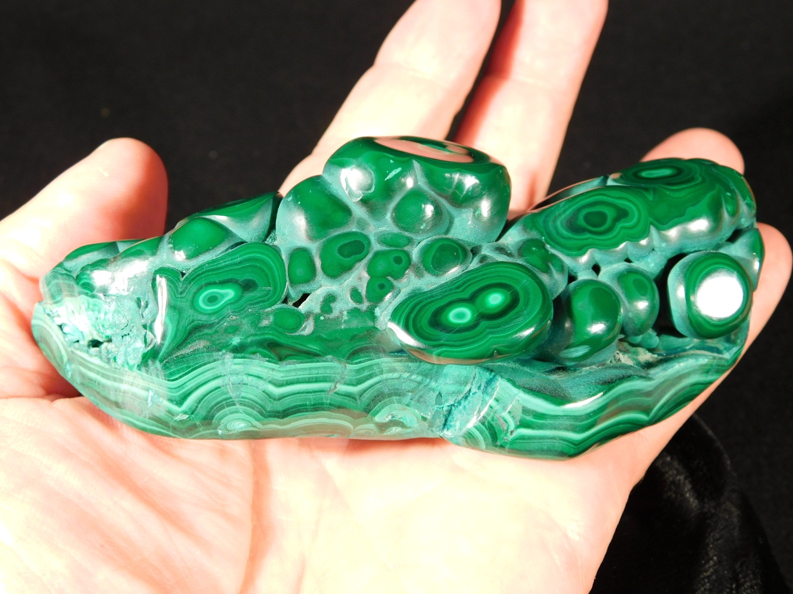 BIG! Polished Deep GREEN Malachite STALACTITE or Stalagmite From the Congo 393gr