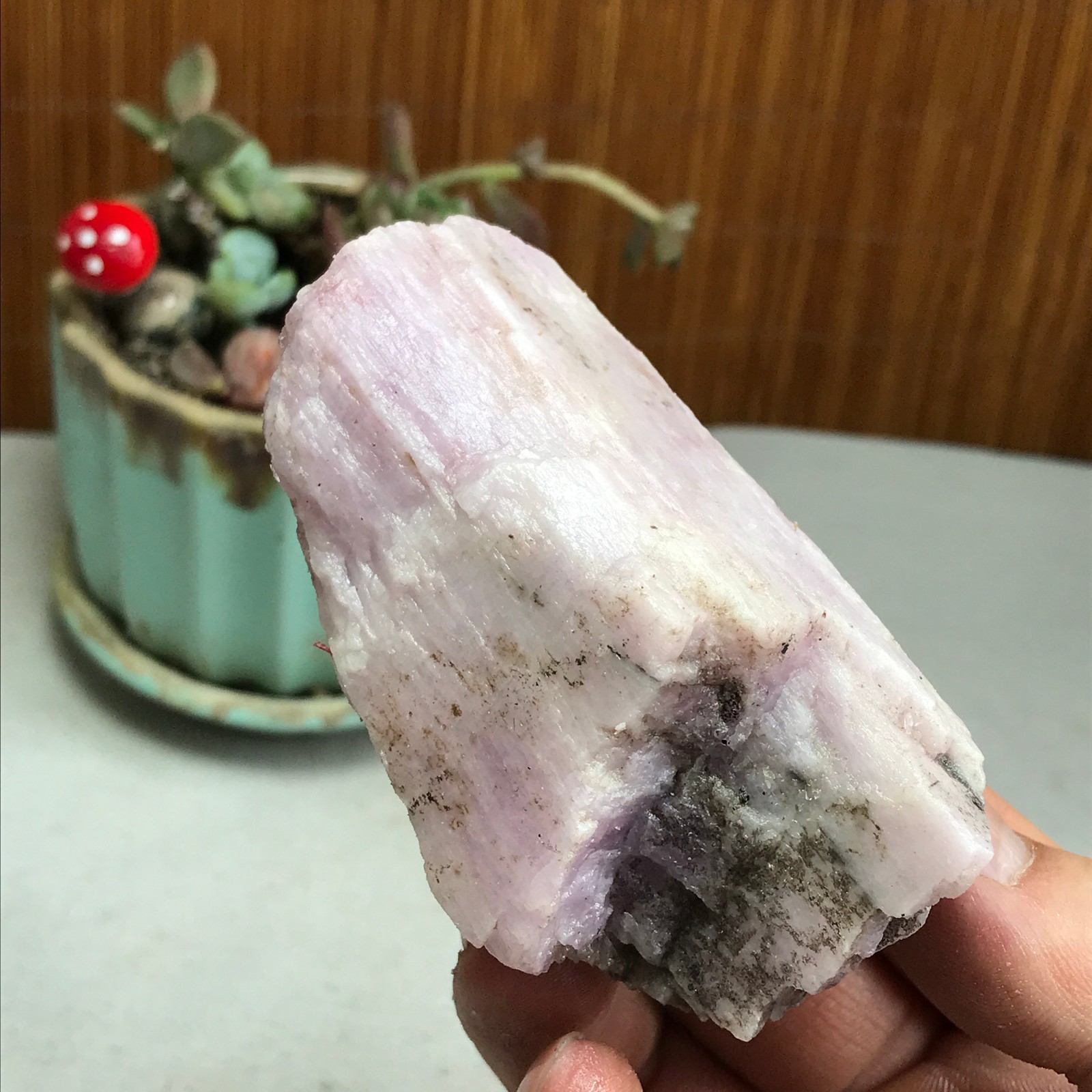 80-52-37mm NATURAL ROUGH KUNZITE PINK SPODUMENE CRYSTALS 254g A4608