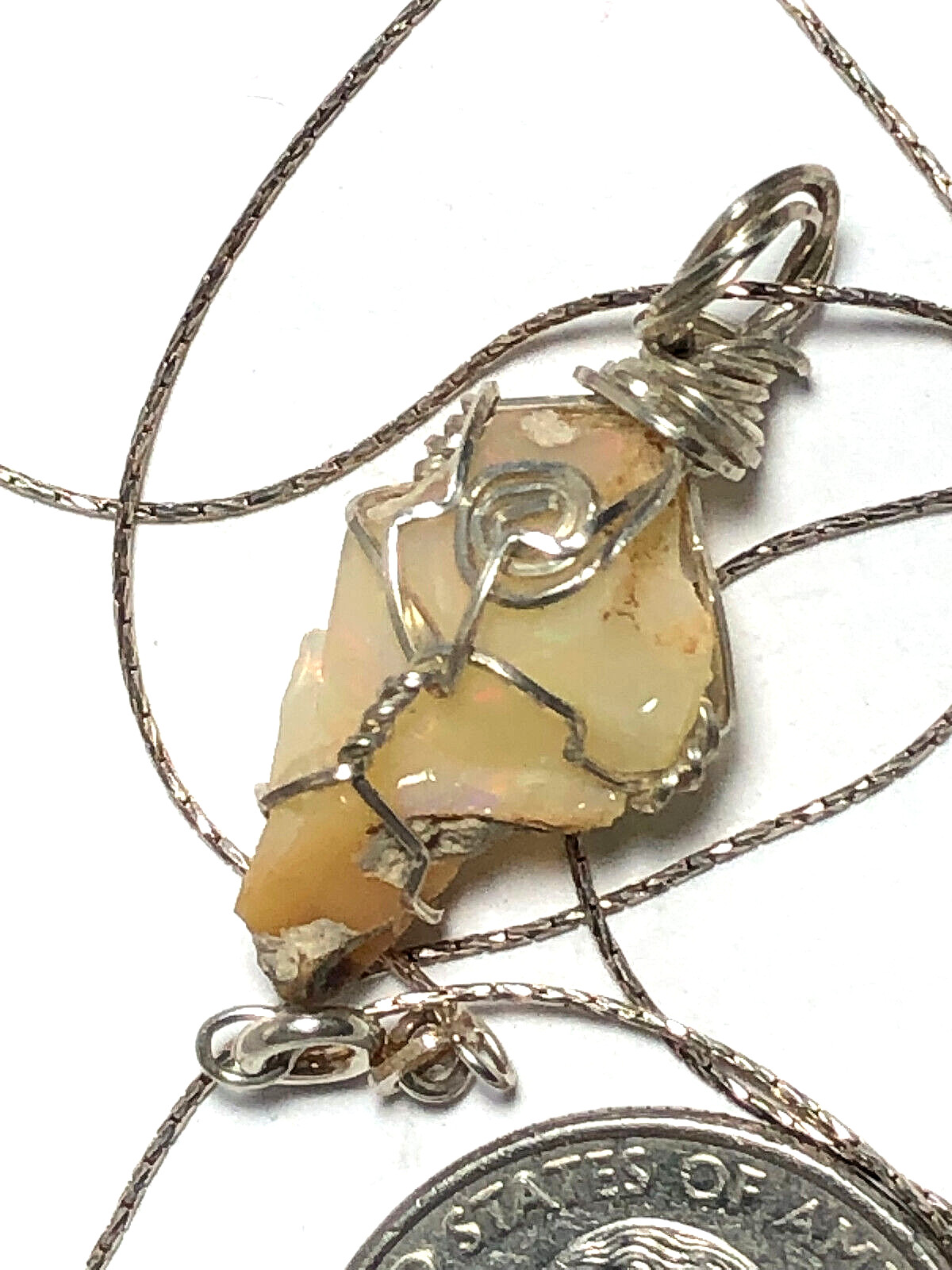 Liquidation Lot #AG035 Ethiopian Opal Pendant in Sterling ‘Rare’ High Quality