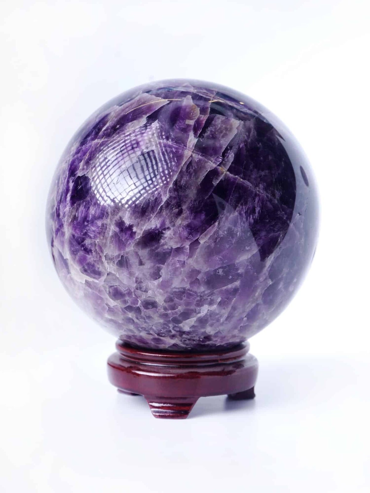 Large 100MM Amethyst Crystal Sphere Ball Hand Carved Crystal Home Office Decor