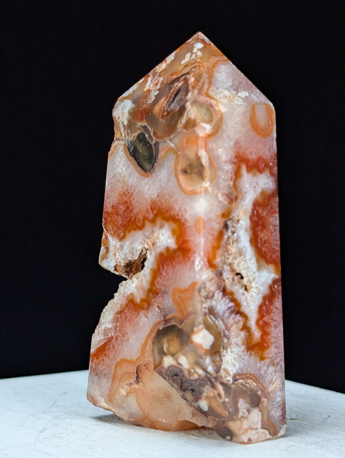 Carnelian Tower Drusy Quartz Point Crystal Big Chakra Gemstone