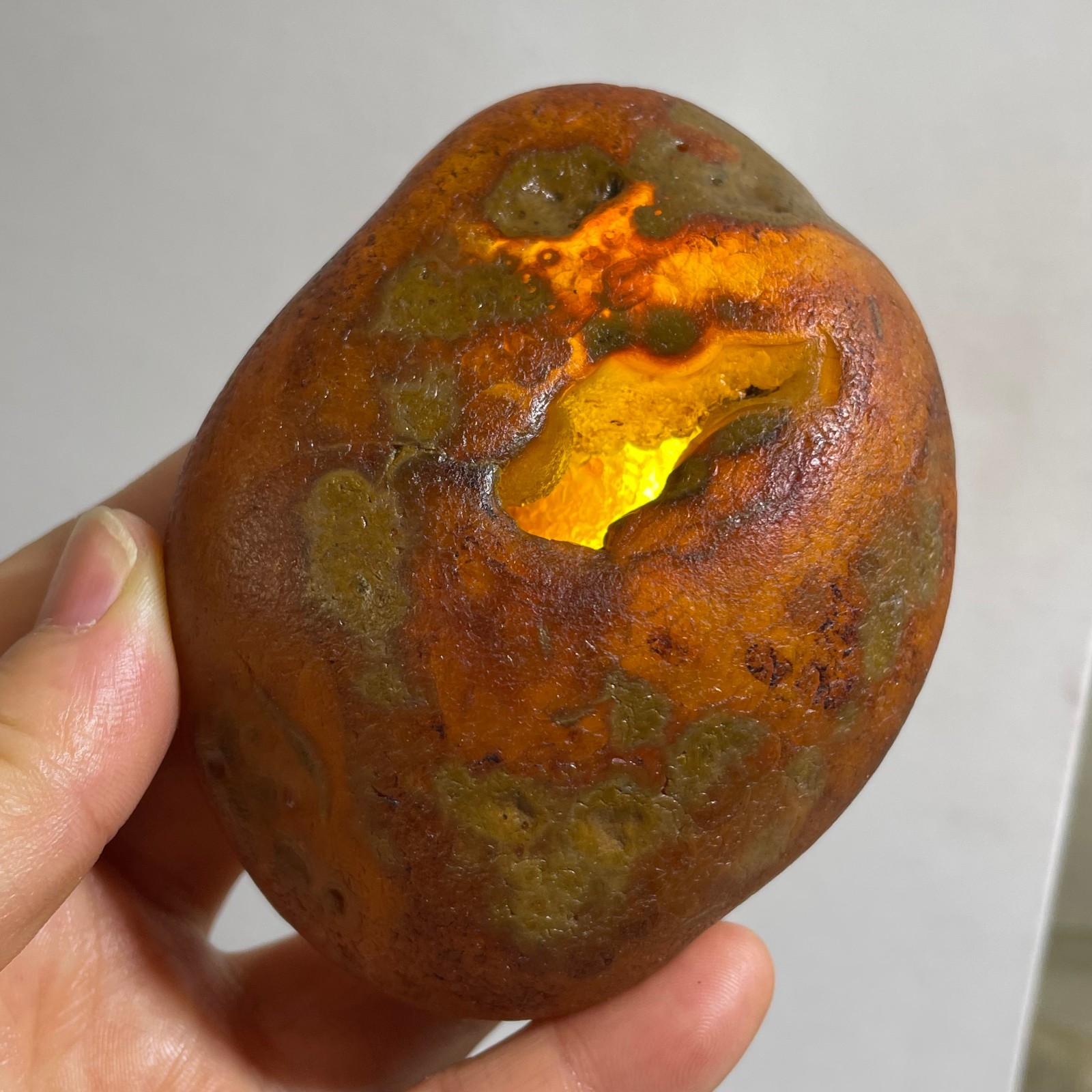 Bonsai Suiseki- Gobi Agate Eyes Stone-Rare Stunning Viewing 290g
