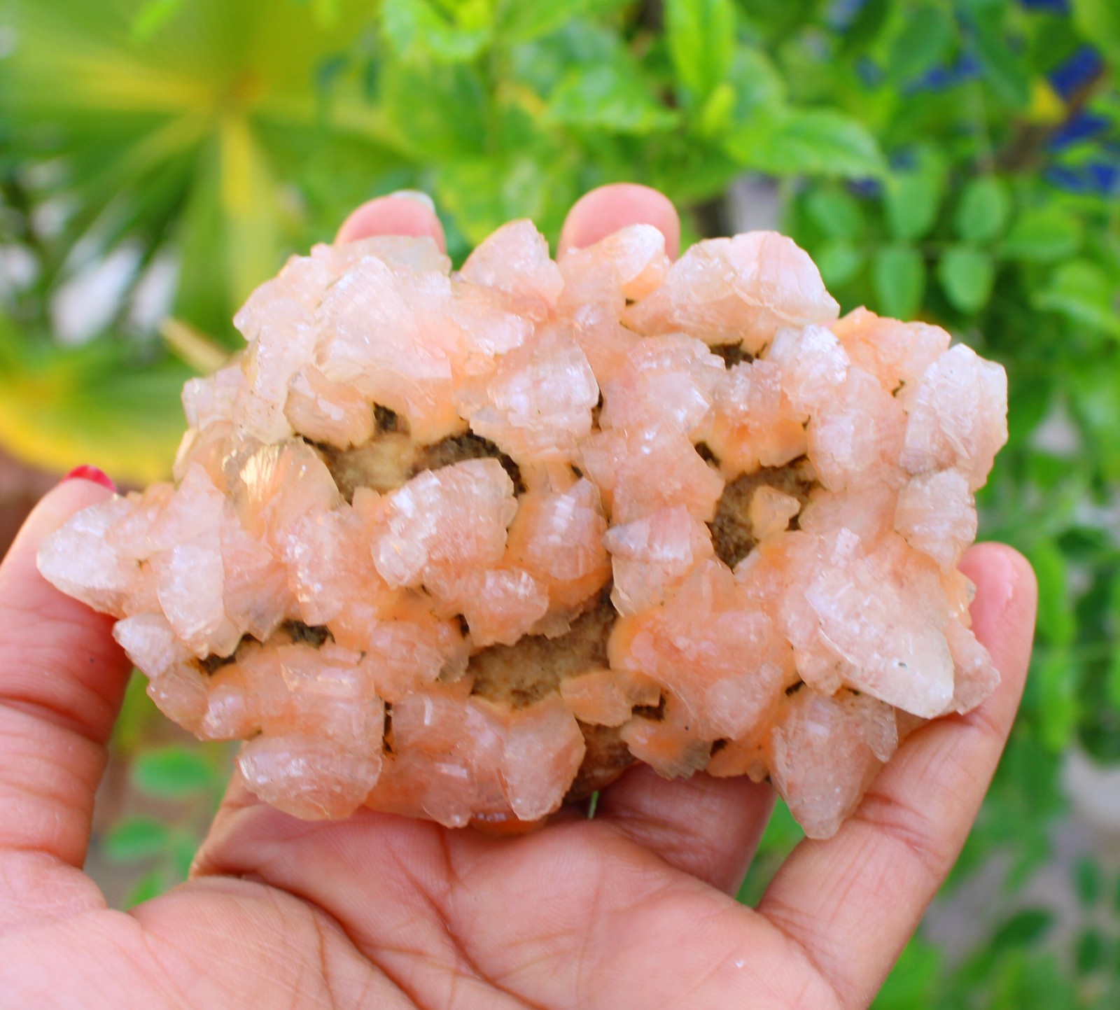 Orange Heulandite On Matrix Minerals Specimen #A46