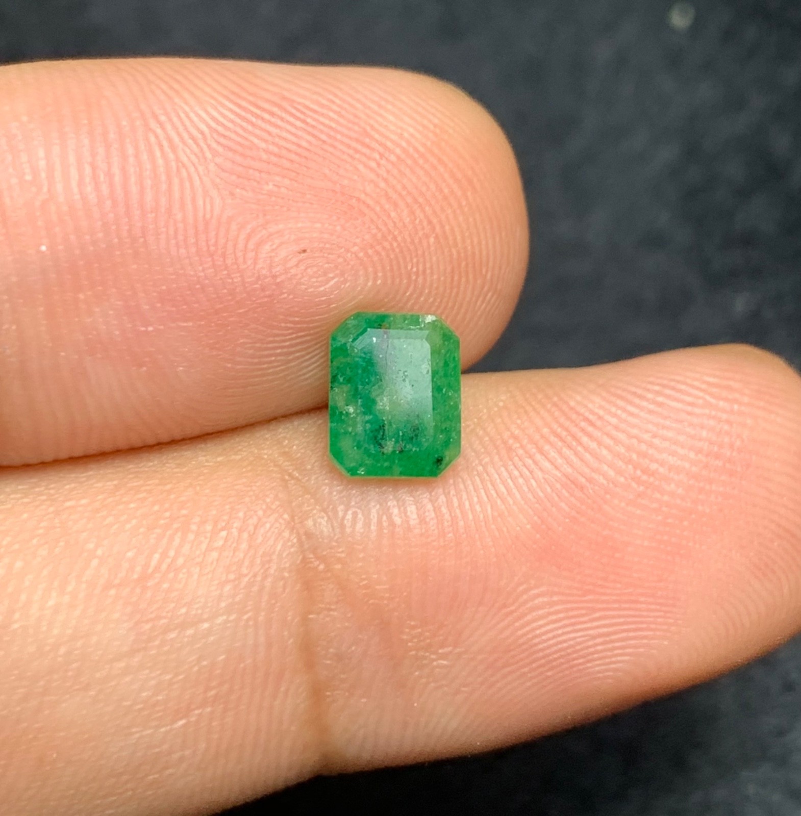 1.45 Cts Natural Emerald Faceted Gemstone from Pakistan.