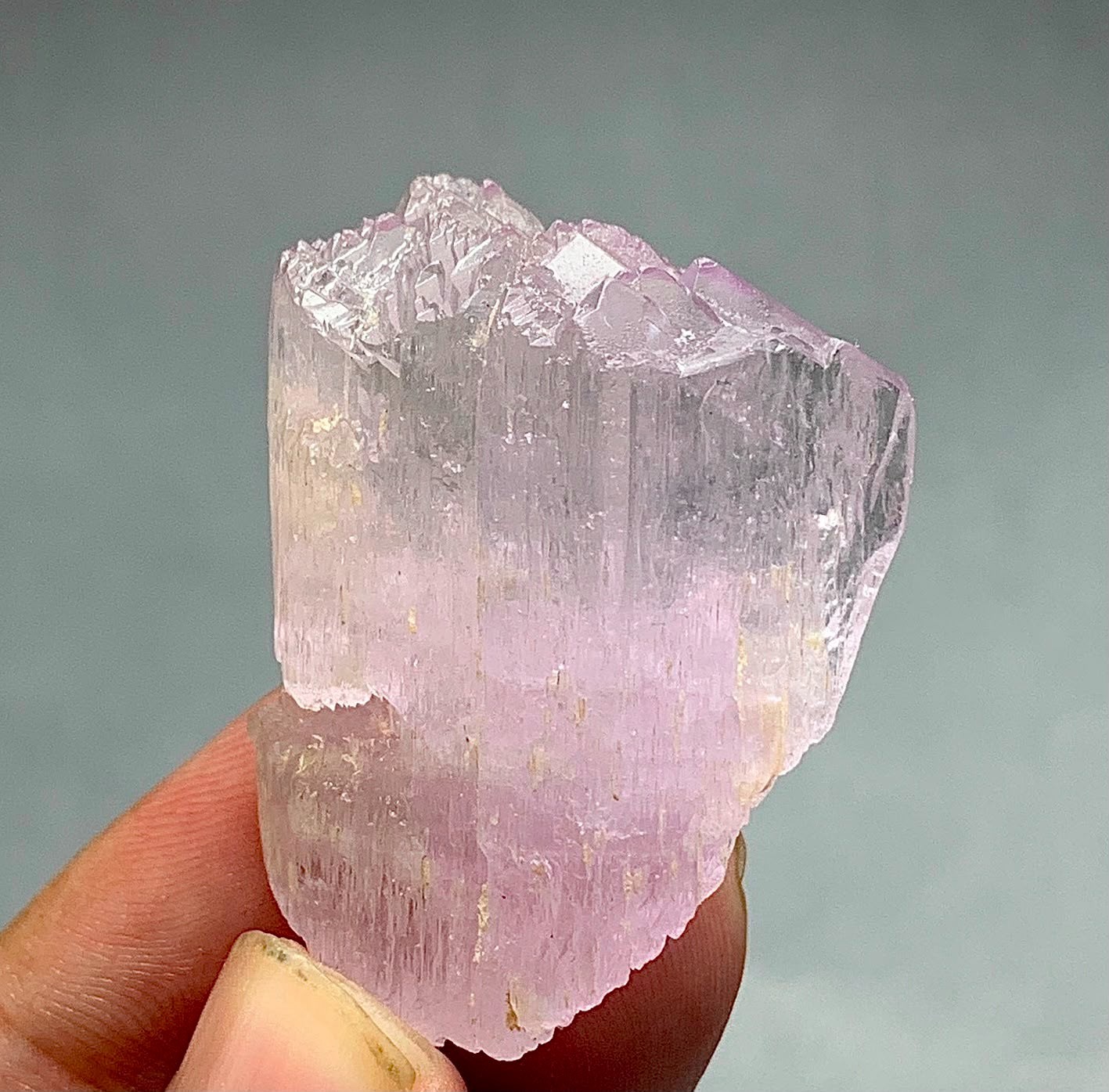 127 Carat Natural Etched Pink Kunzite Crystal From Afghanistan