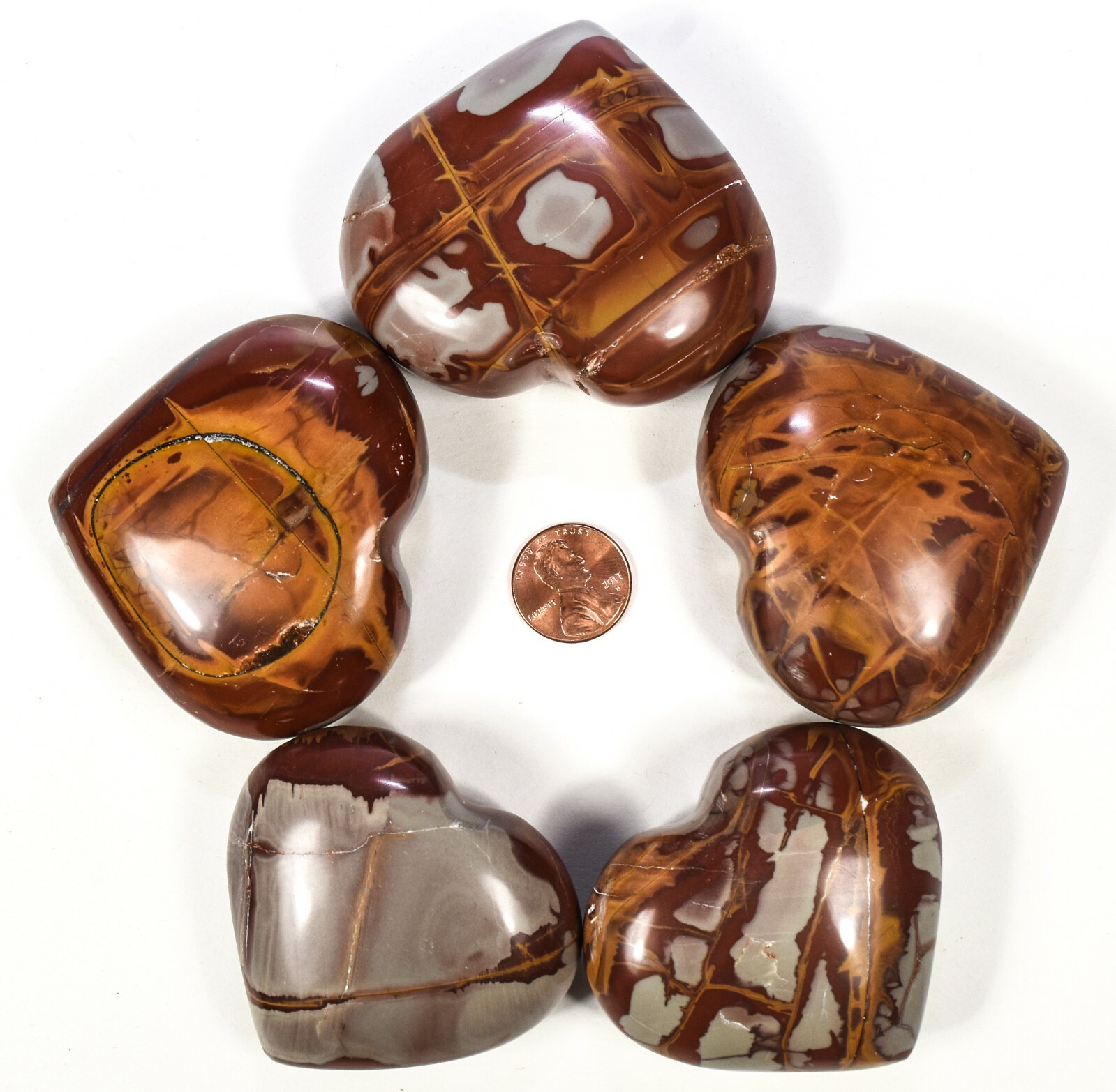 2.5″ Multicolor Noorena Jasper Heart Polished Natural Crystal – Australia (1PC)