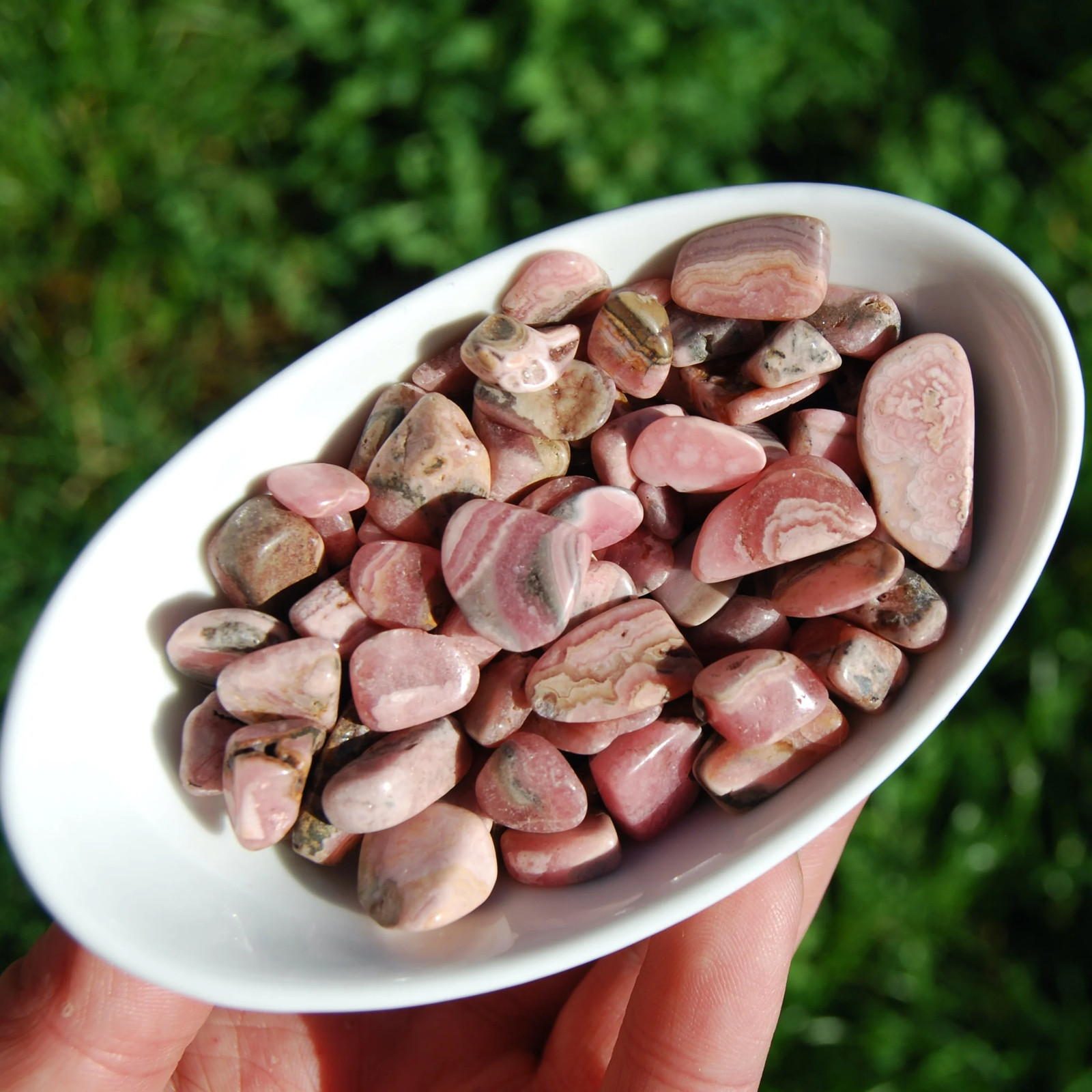 20-25pcs Genuine Rhodochrosite Crystal Tumbled Stones, XS Pink Rhodochrosite, Ar
