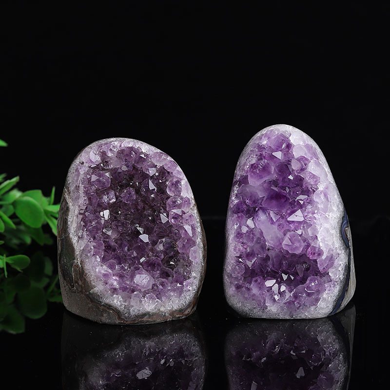 Cut Base Natural Amethyst Quartz Crystal Cluster Healing Stone Geode Specimen US