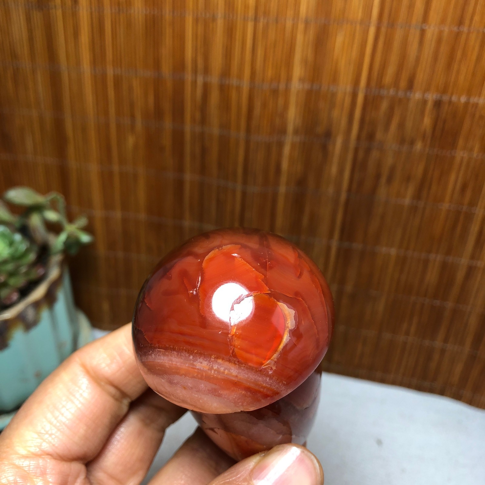 68-45-35mm Rare NATURAL red agate mushroom polishing Crystal specimen 162g A5093
