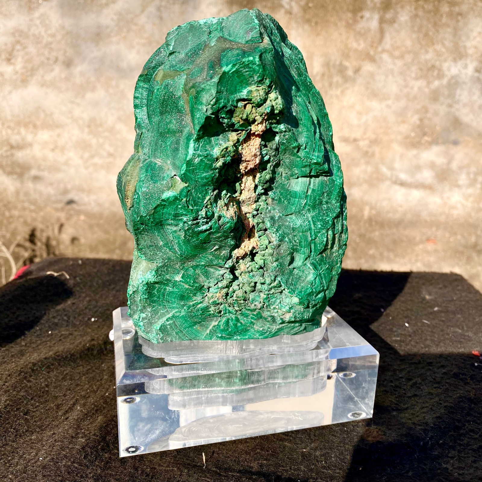 6.28LB Natural Green Malachite Crystal Flaky Pattern Ore Specimen Quartz Healing