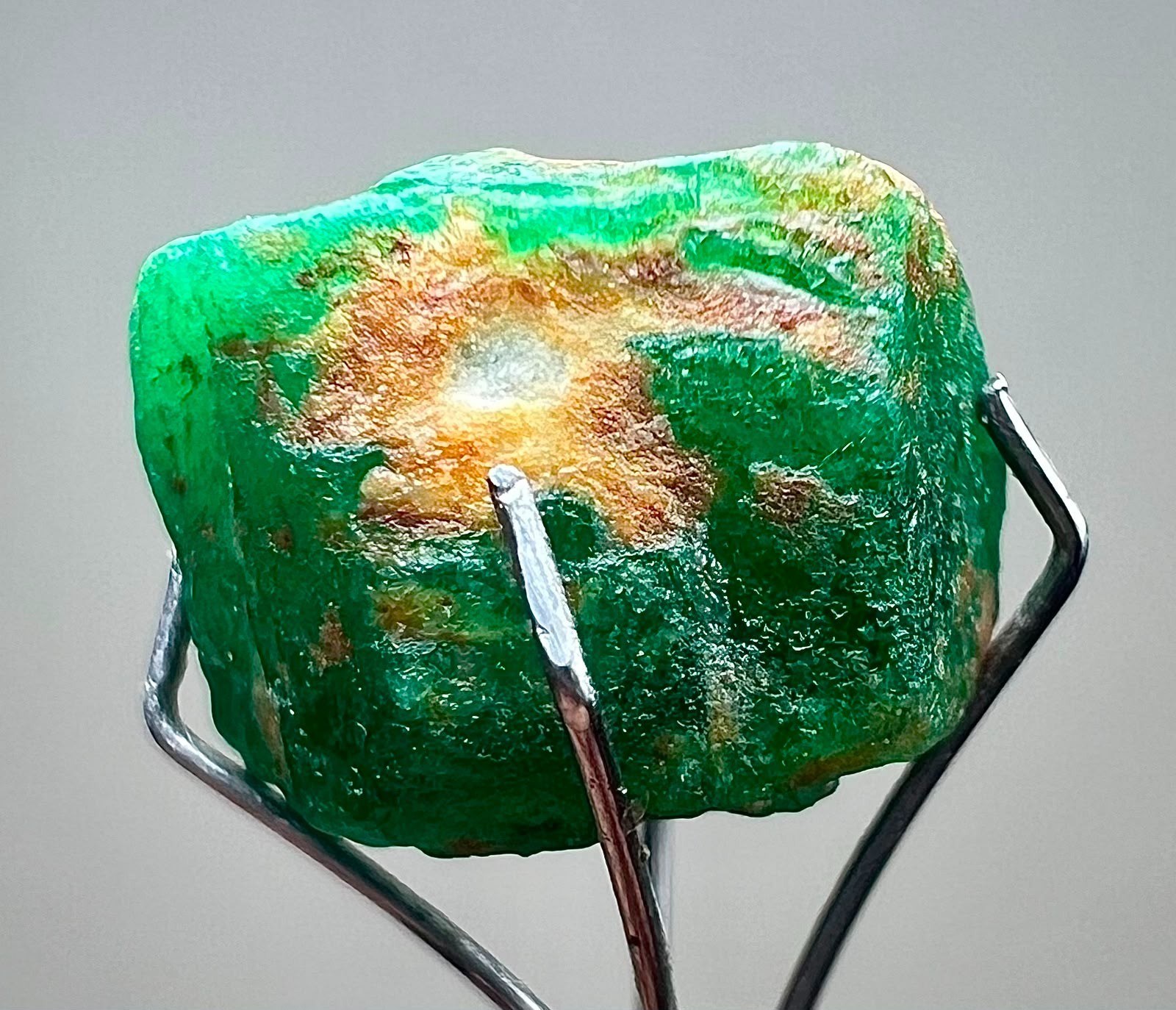 8 CT, Full Terminated Natural Top Green Emerald Huge Crystal From Swat Pakistan