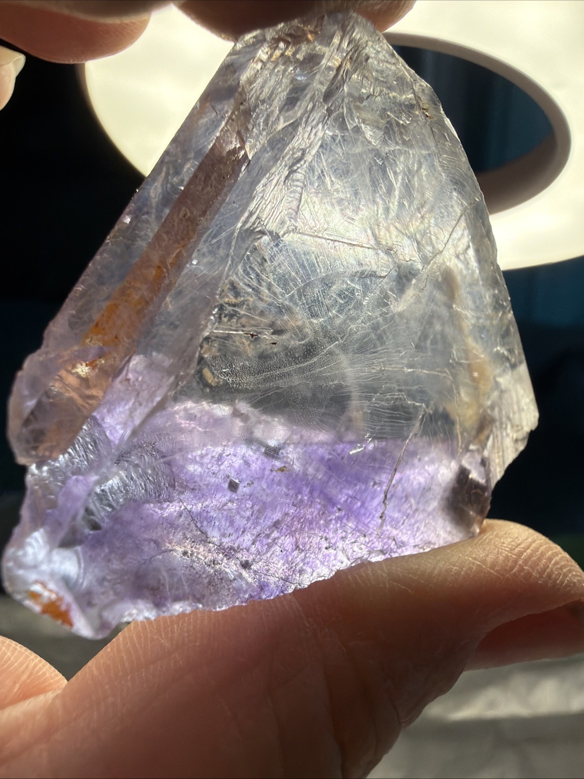 Light Blue and Purple Fluorite with Chalcopyrite Mineral Specimen