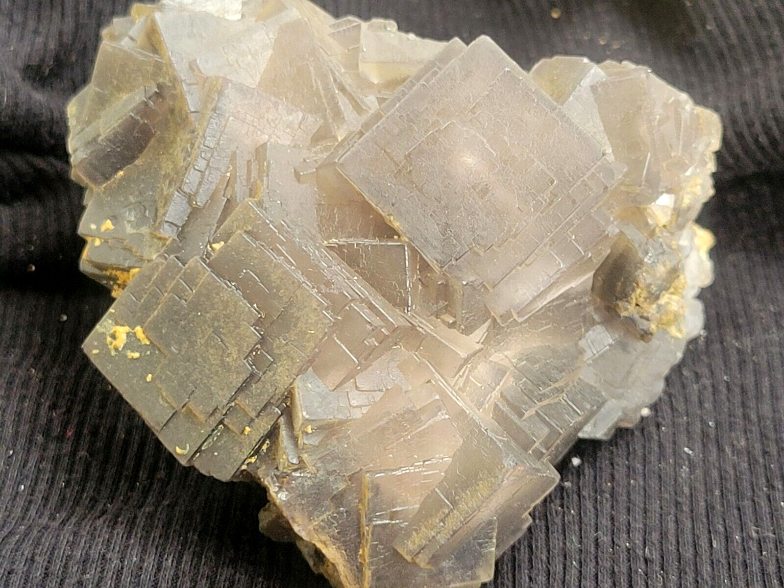 296g Spectacular Cubic Purple Fluorite Quartz Crystal Cluster Mineral