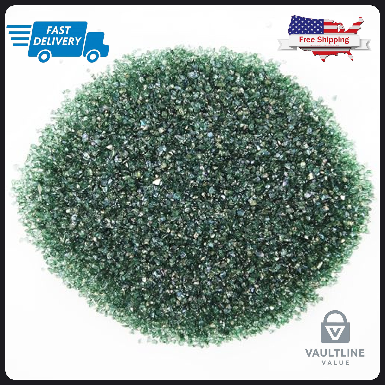 7oz Crushed Glass Chips Blackish Green Irregular Stones for Resin Art Crafts