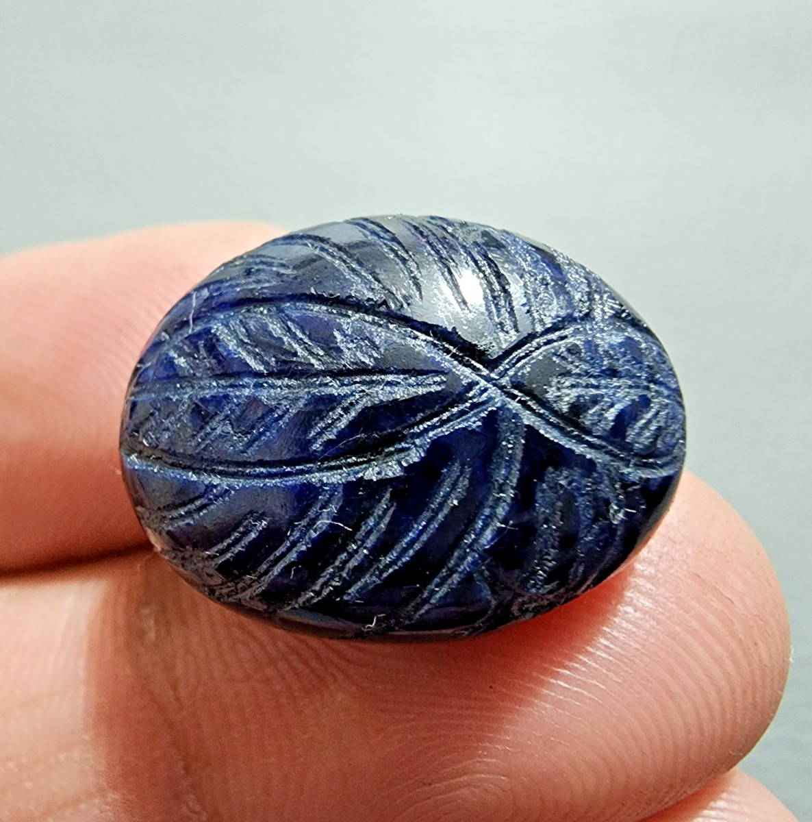 38.60Ct AAA+ Blue Sapphire Carving Handcrafted Gemstone Loose Gemstone Jewelry
