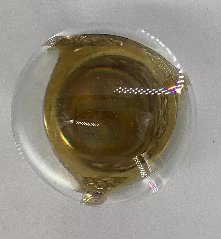 Amlong Clear Silver Gazing Divination Crystal Ball 4.2” With Gold Tone Stand