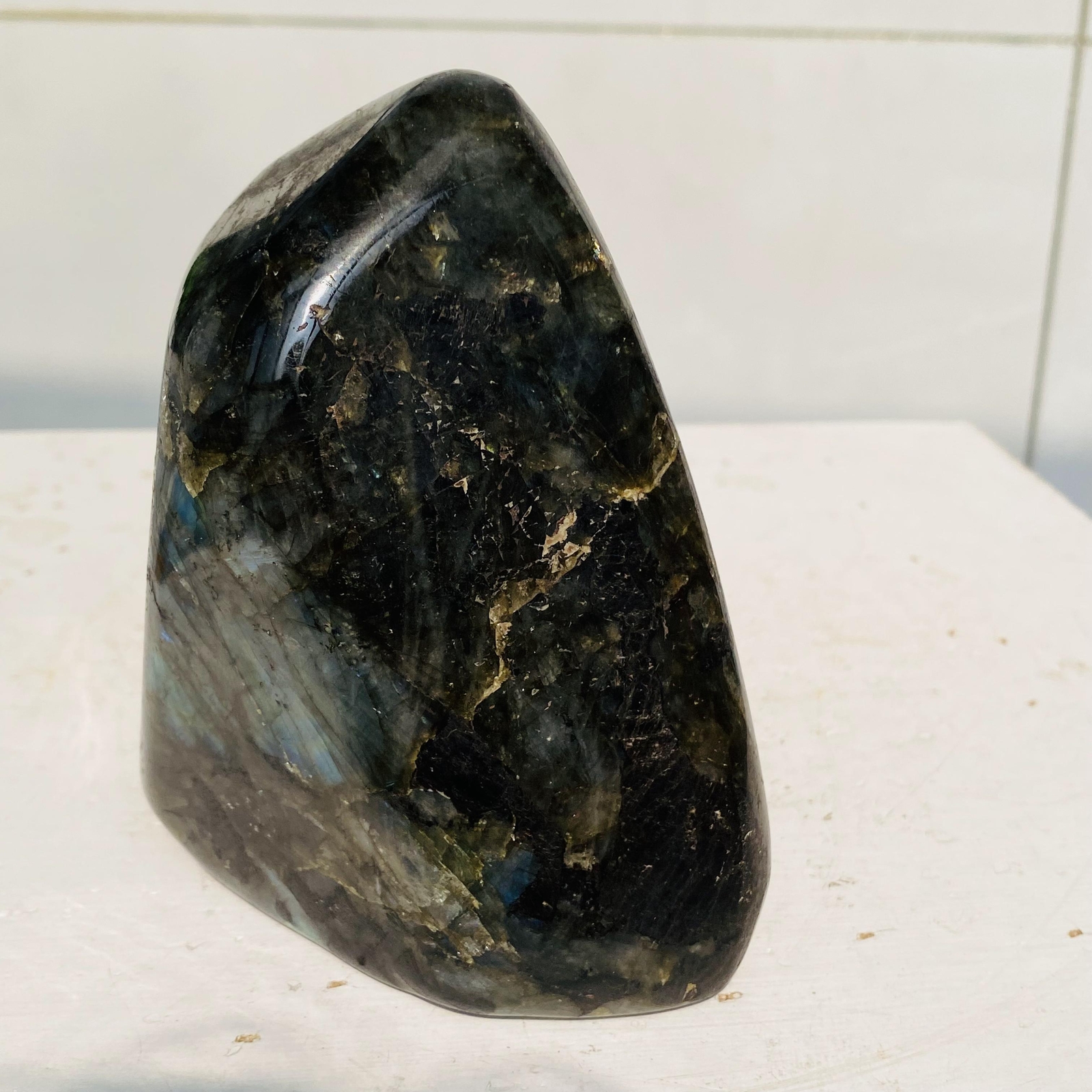 Natural Labradorite Quartz Crystal Freeform Mineral Specimen Healing 1240g
