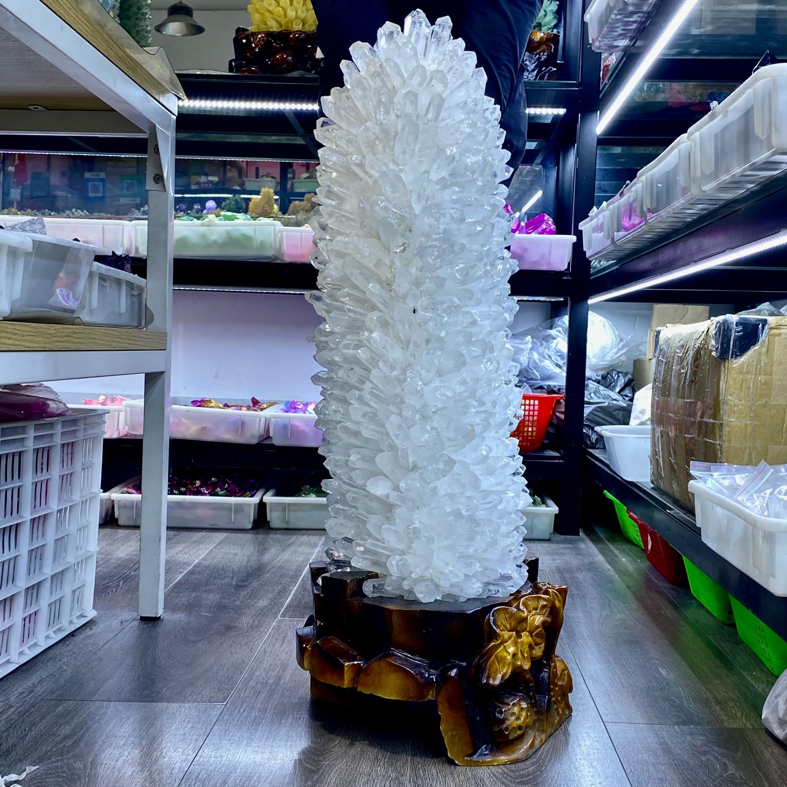 75LB New find white phantom quartz crystal cluster mineral sample