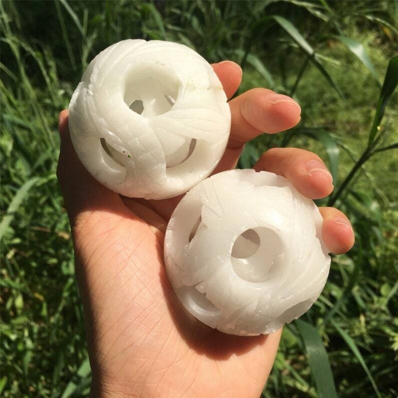 1PC 50mm+ White Jade Quartz Sphere Heal Collection Divination Prophecy 100g+