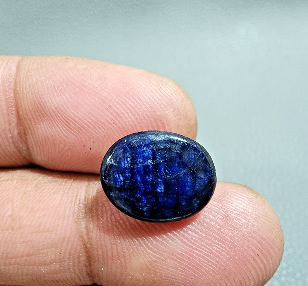 Premium 11.73 Ct Natural Blue Sapphire Oval Cabochon Gemstone – Deep Blue Shine