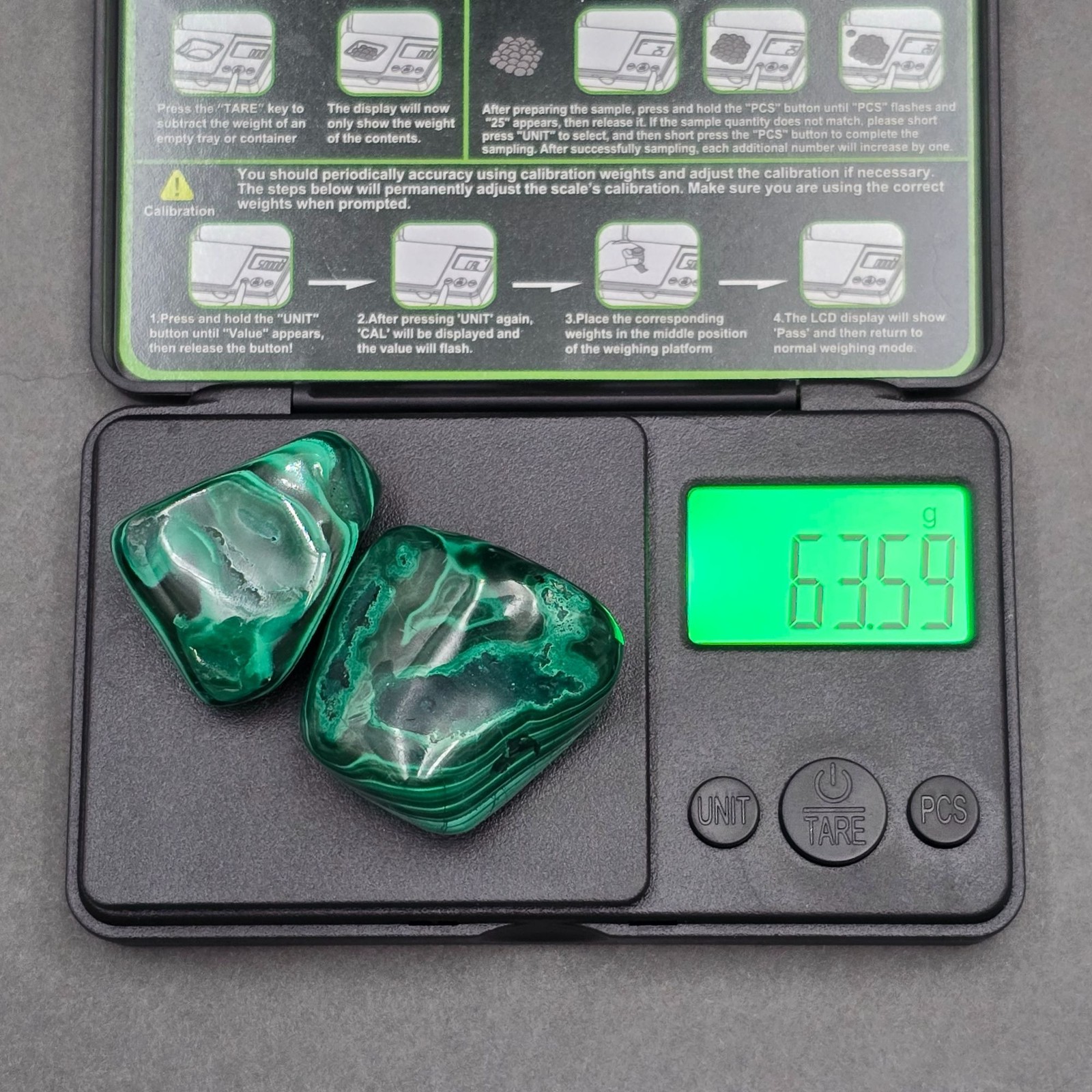 Natural Malachite Tumbled Stones Set Vibrant Green Banded Healing Crystals Lot