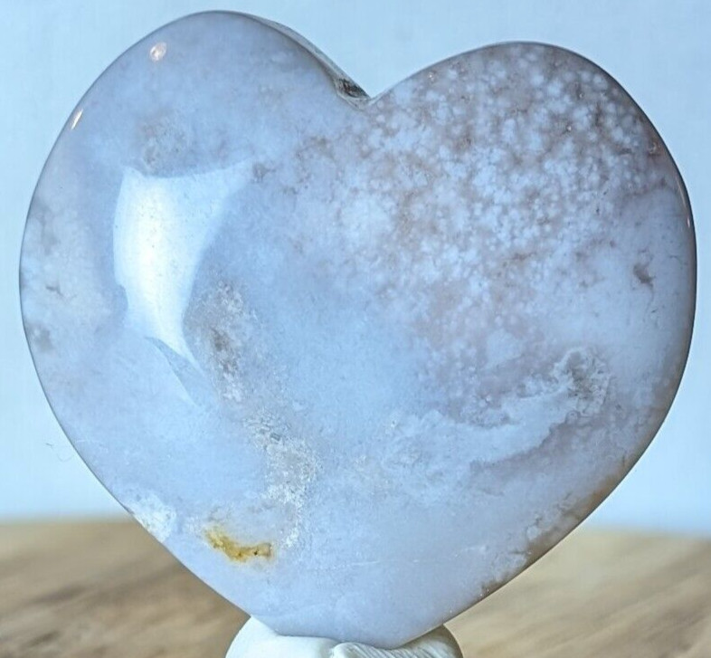 Flower Agate Heart Carving Crystal Shakra Gemstone Chakra Reiki