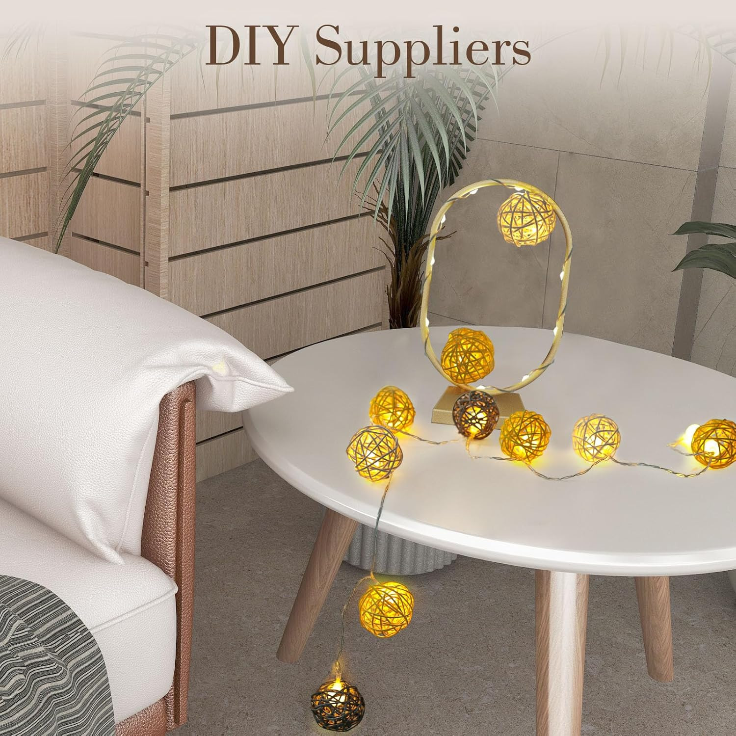 24PCS Yellow Decorative Balls for Bowl Centerpiece, 2 Inch Rattan Bowl Fillers –