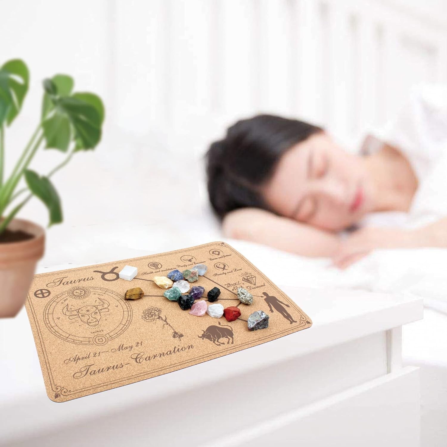 Natural Crystals and Healing Stones with Guide, Real Raw Crystals Set