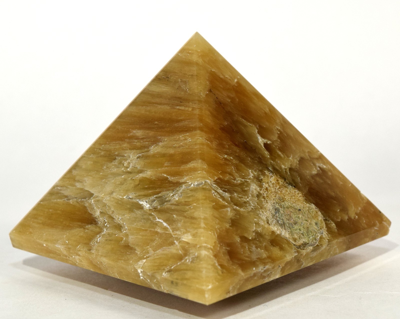 2.3″ Orange Stilbite Pyramid Polished Natural Zeolite Gemstone Mineral – India