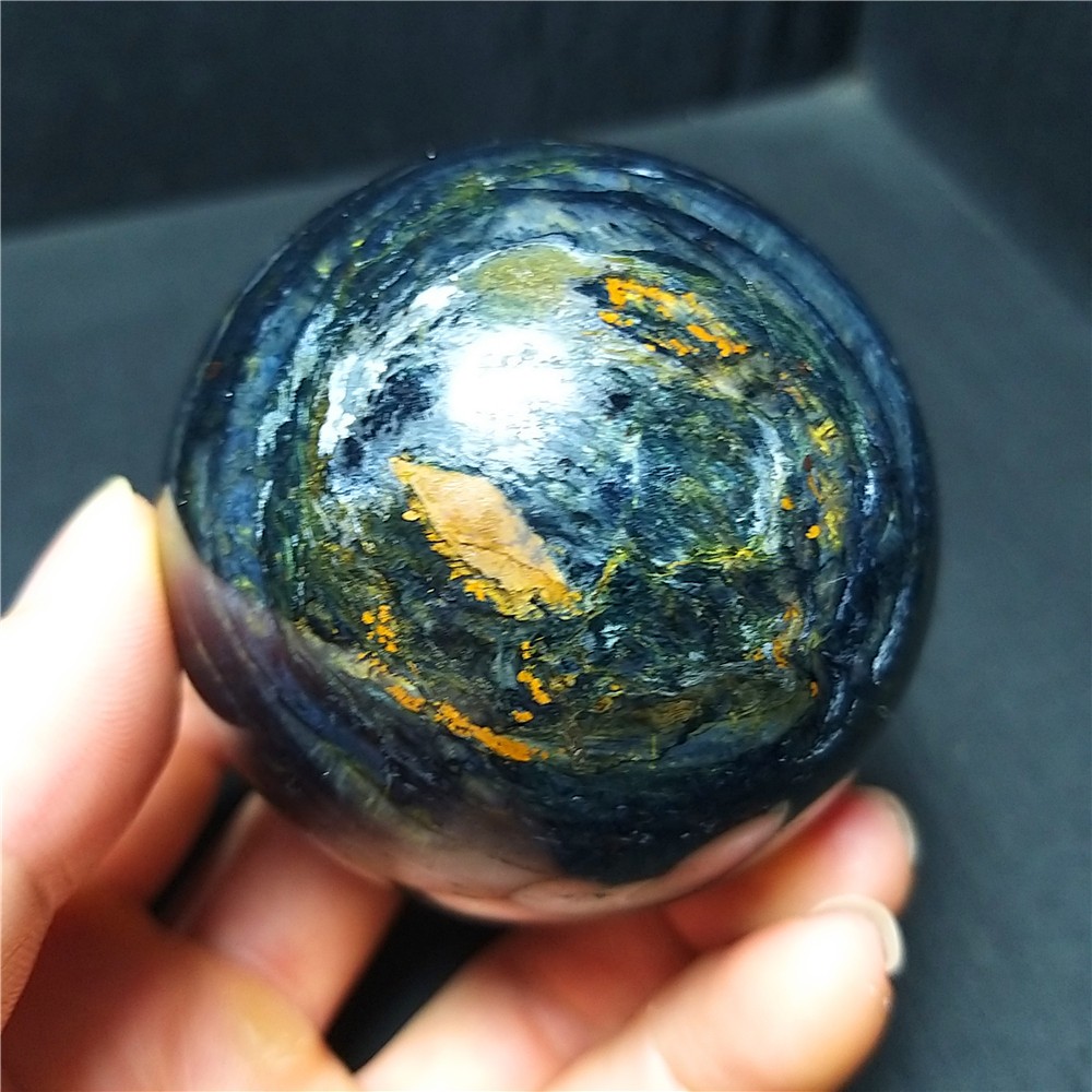 RARE 355G Natural Namibia ” Pietersite” Gemstone Sphere Ball Healing a457
