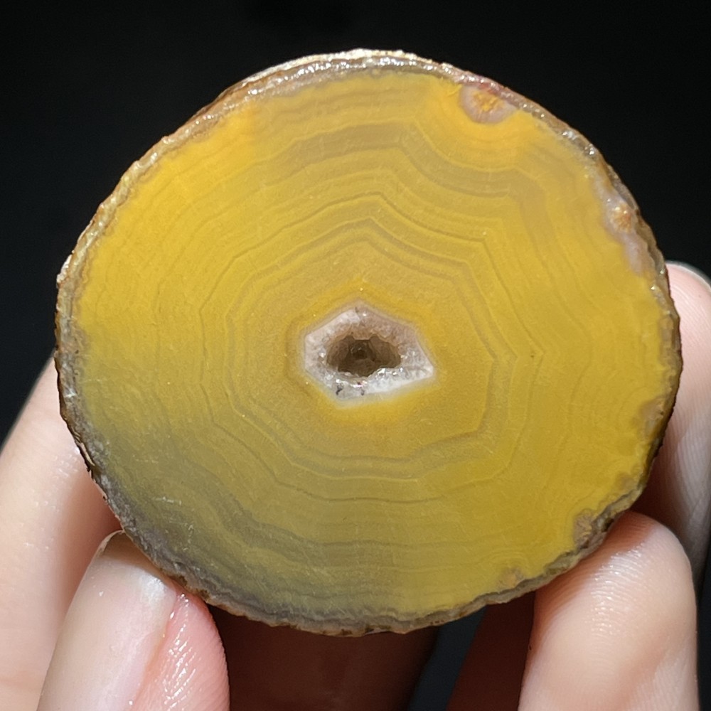 Natural half Rough Chinese Agate crystal geode Achat Nodule Hebei 41g D756