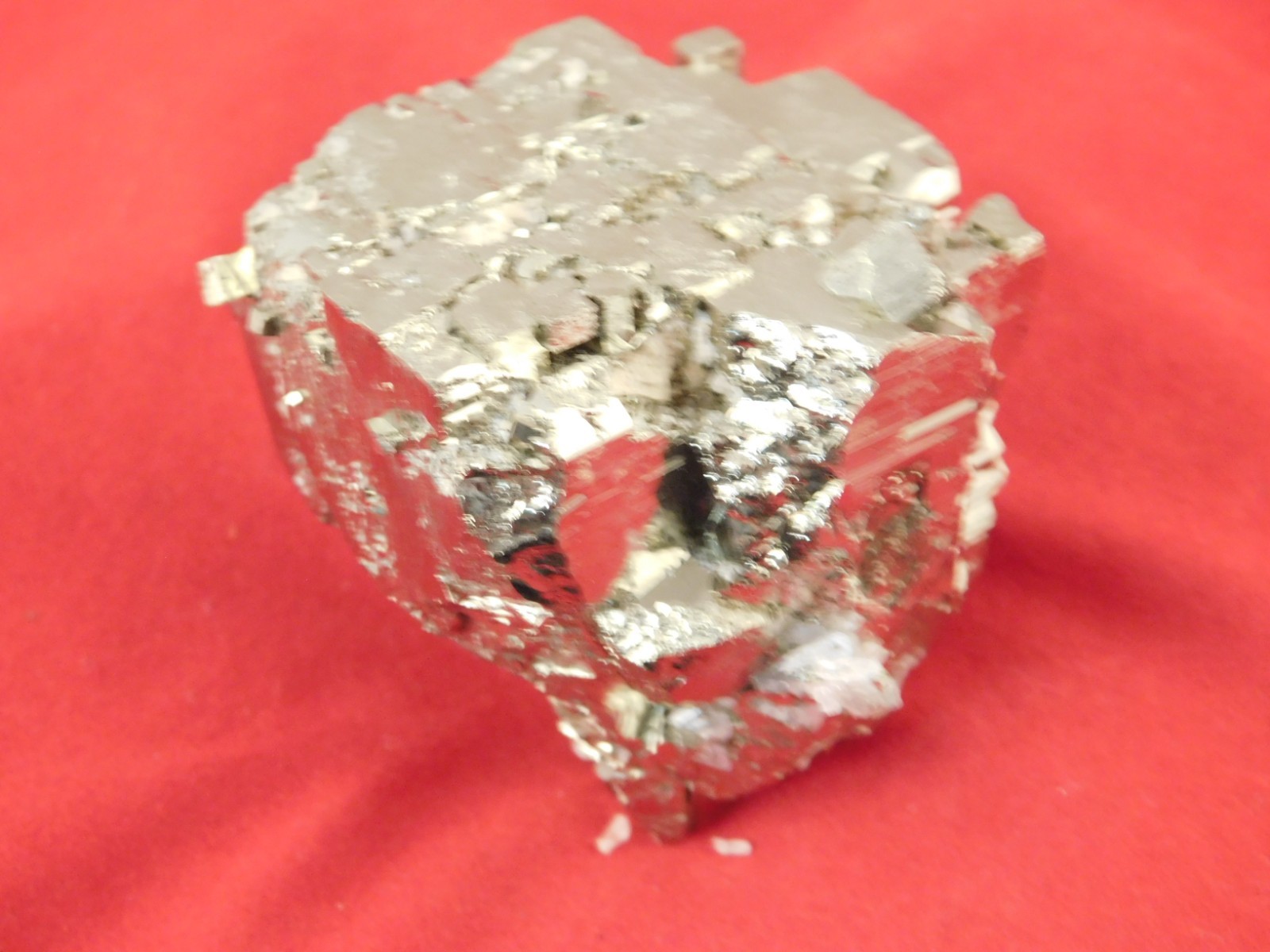 LARGER 100% Natural STEPPED PYRITE Crystal CUBE Cluster Huanzala Mine Peru 317gr