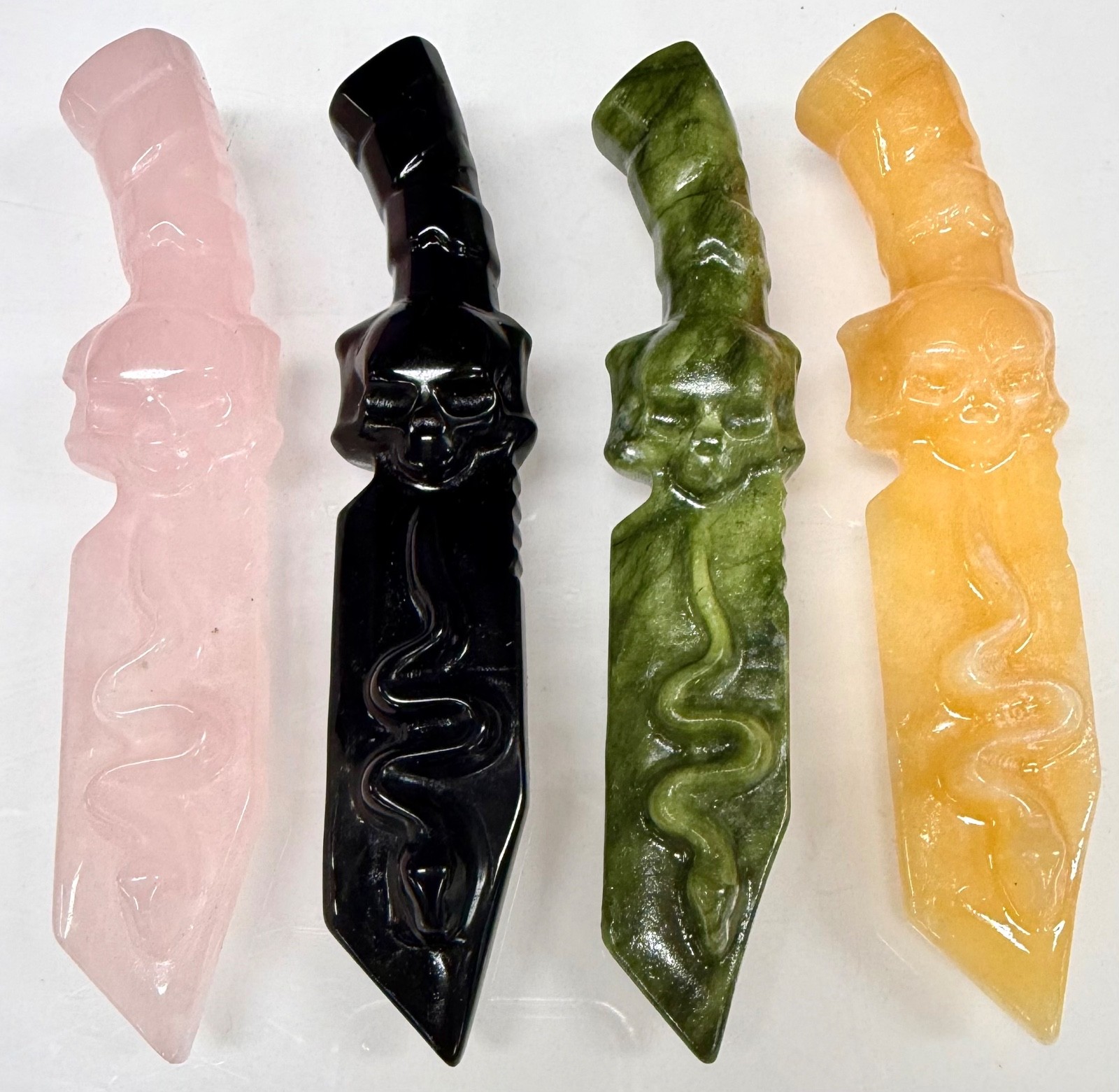 Wholesale Lot 4 Pc Natural Mixed Crystal Knife Healing Energy