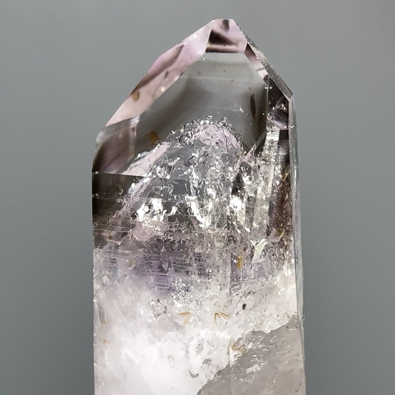 Huge Moving Bubble! Rare Golden Healer Brandberg Smoky Amethyst Enhydro Crystal